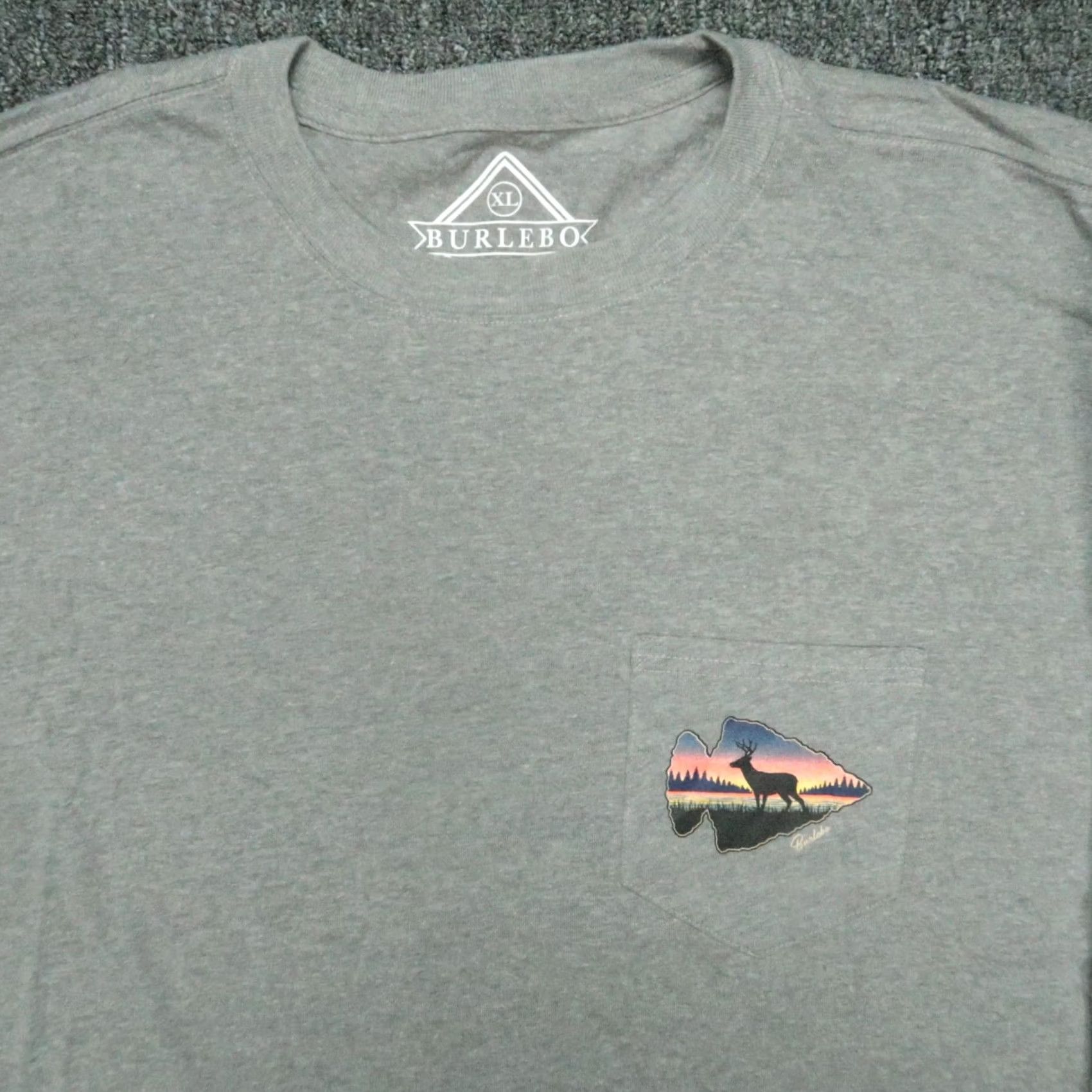 Vintage Burlebo Shirt Mens XL Gray Long Sleeve Crew Arrowhead Deer Hunting Tee Size US XL / EU 56 / 4 - 2 Thumbnail