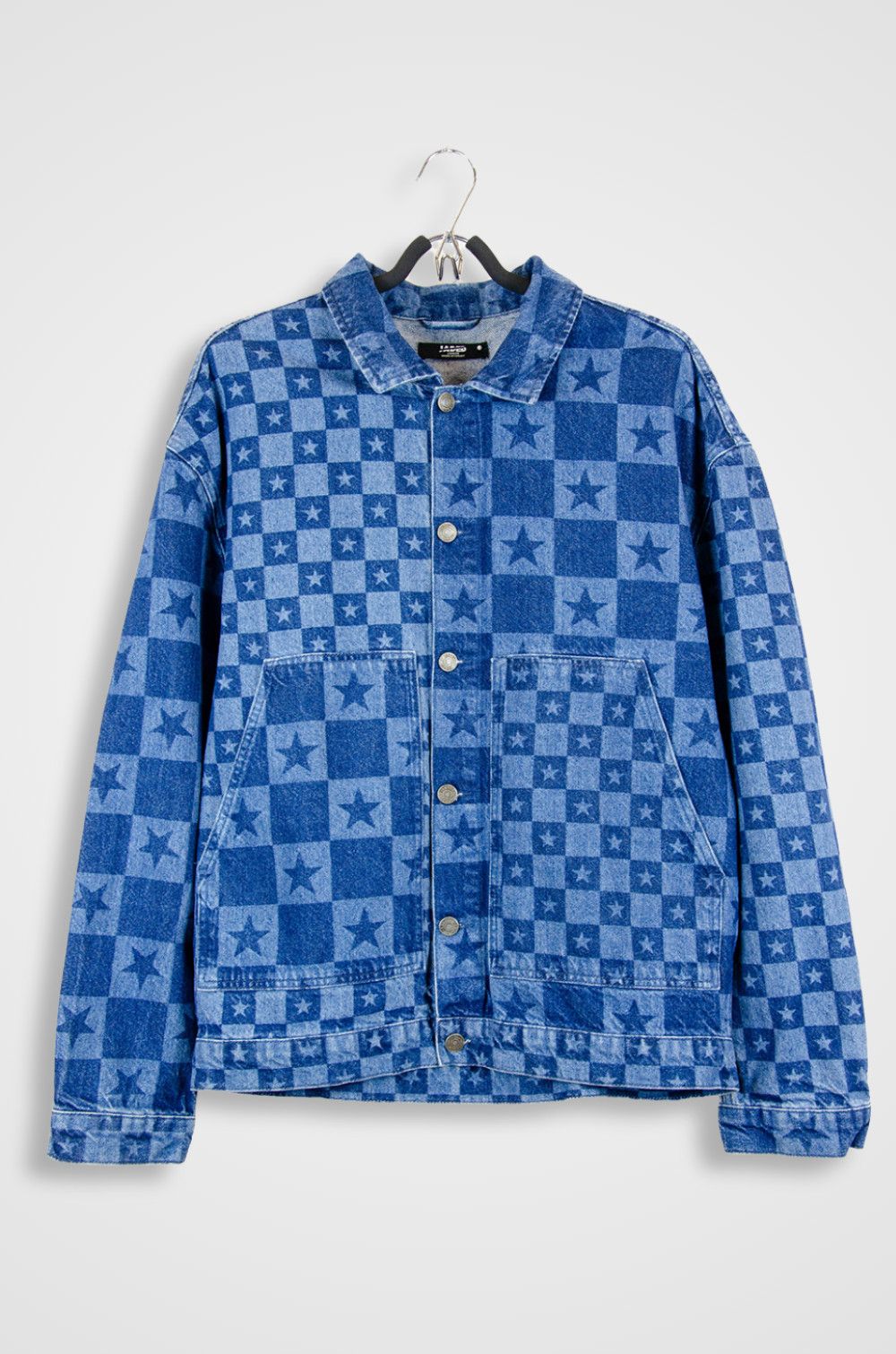 Jaded London Jaded London Star Check Denim Workwear Jacket – Size XL Size US XL / EU 56 / 4 - 1 Thumbnail