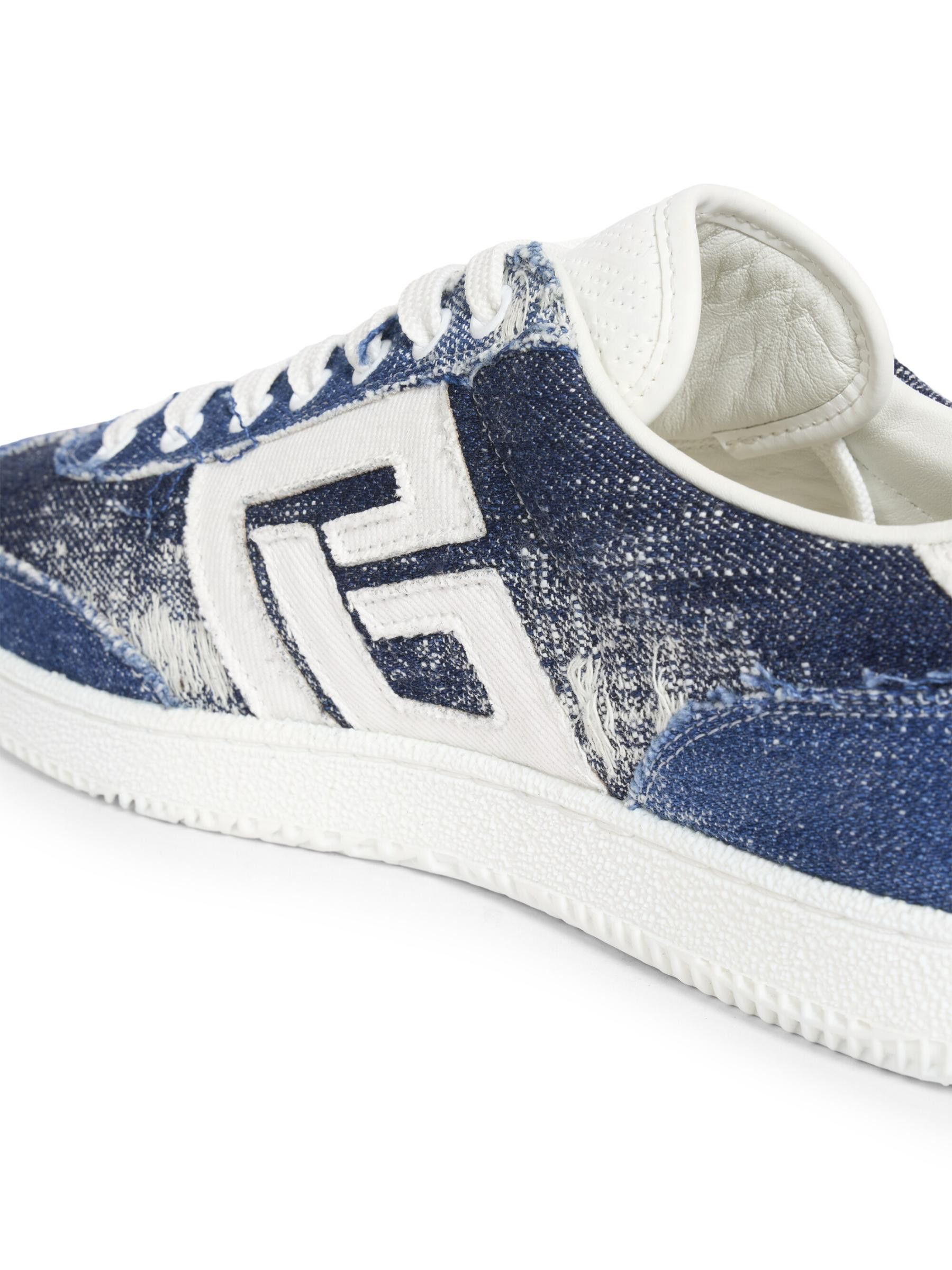 Balmain o1s1wg110925 Swan Destroyed Denim Sneakers in Blue Size US 9 / IT 39 - 3 Thumbnail