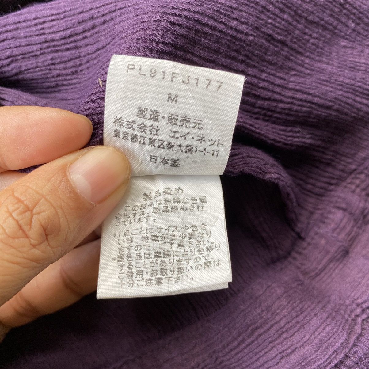 Issey Miyake Plantation Purple Long Sleeve Pleated Button-Up Blouse Size M / US 6-8 / IT 42-44 - 17 Thumbnail