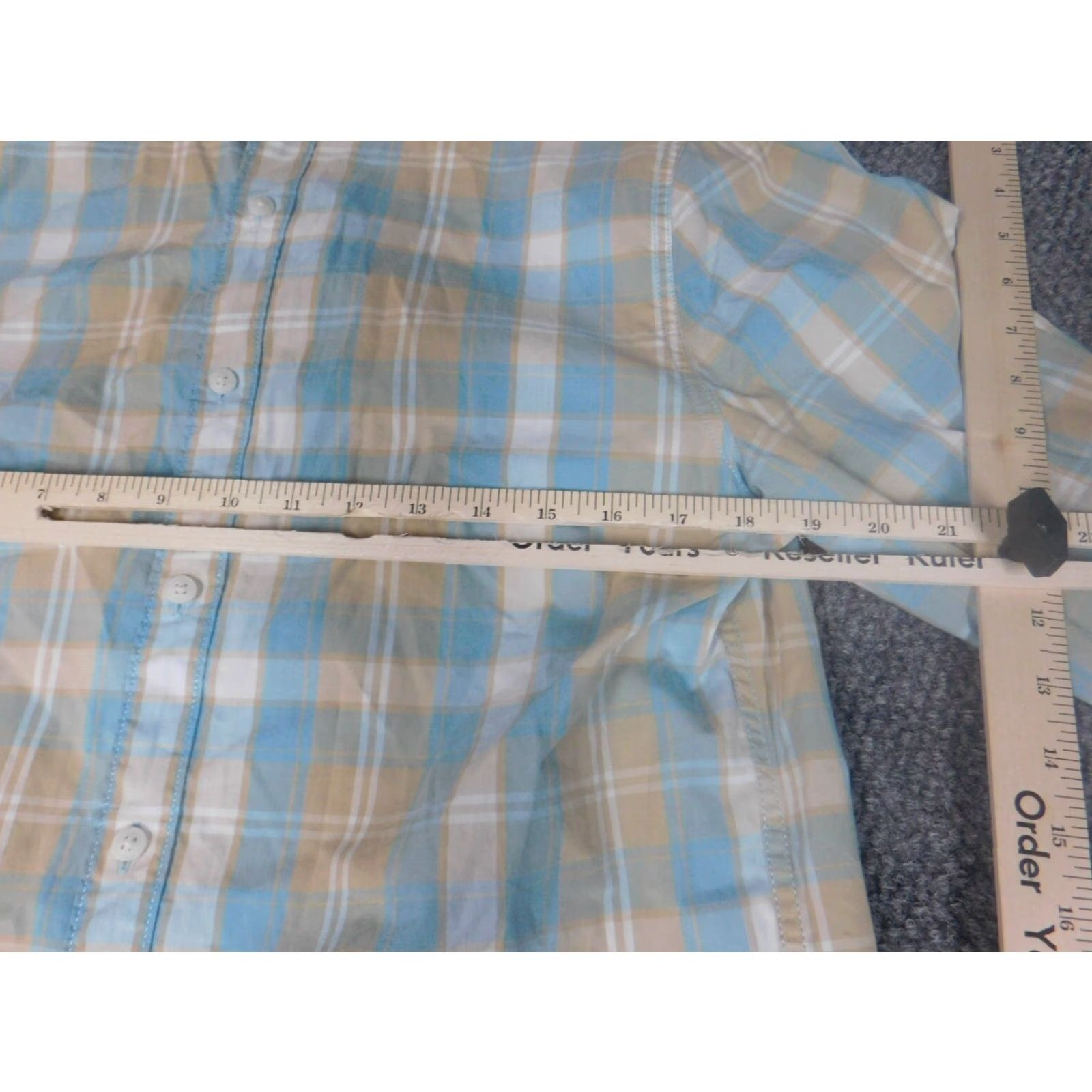 Jos. A. Bank Jos. A. Bank Mens Shirt Medium Slim Plaid Blue Button-Down Long Sleeve Collared Cotton Polyester Knit Size US M / EU 48-50 / 2 - 4 Thumbnail