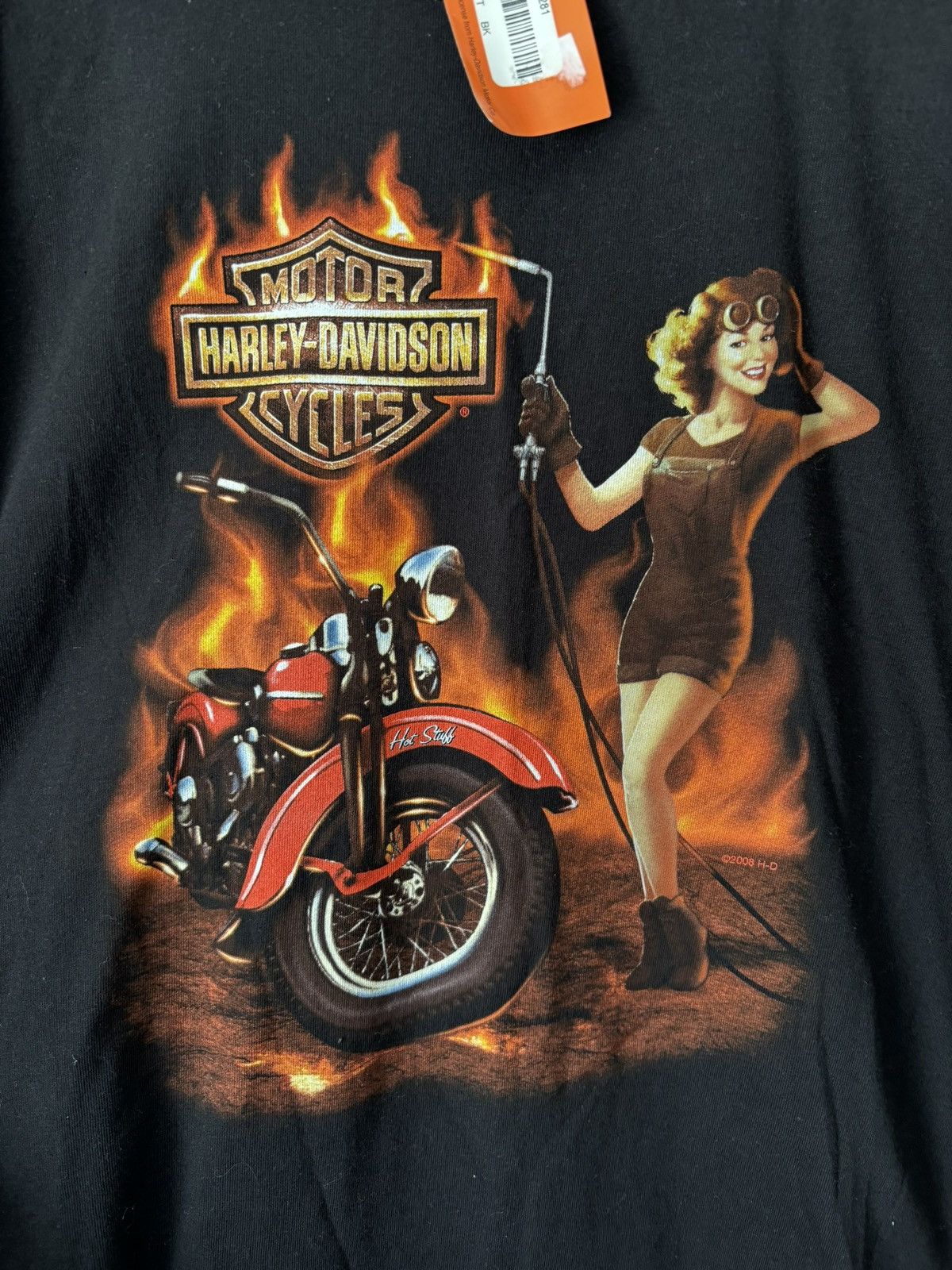 Harley Davidson Vintage DEADSTOCK 2008 Harley Barbs Pinuup Tee Size US XL / EU 56 / 4 - 5 Thumbnail