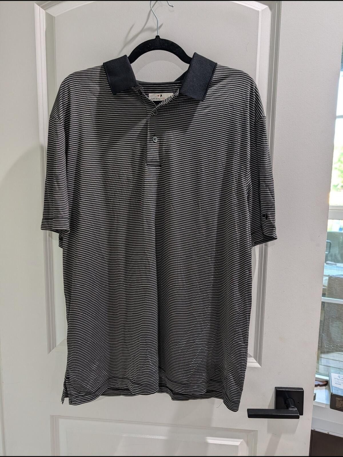 Grand Slam Grand Slam Black & White Narrow-Stripe Polo Size US L / EU 52-54 / 3 - 4 Thumbnail