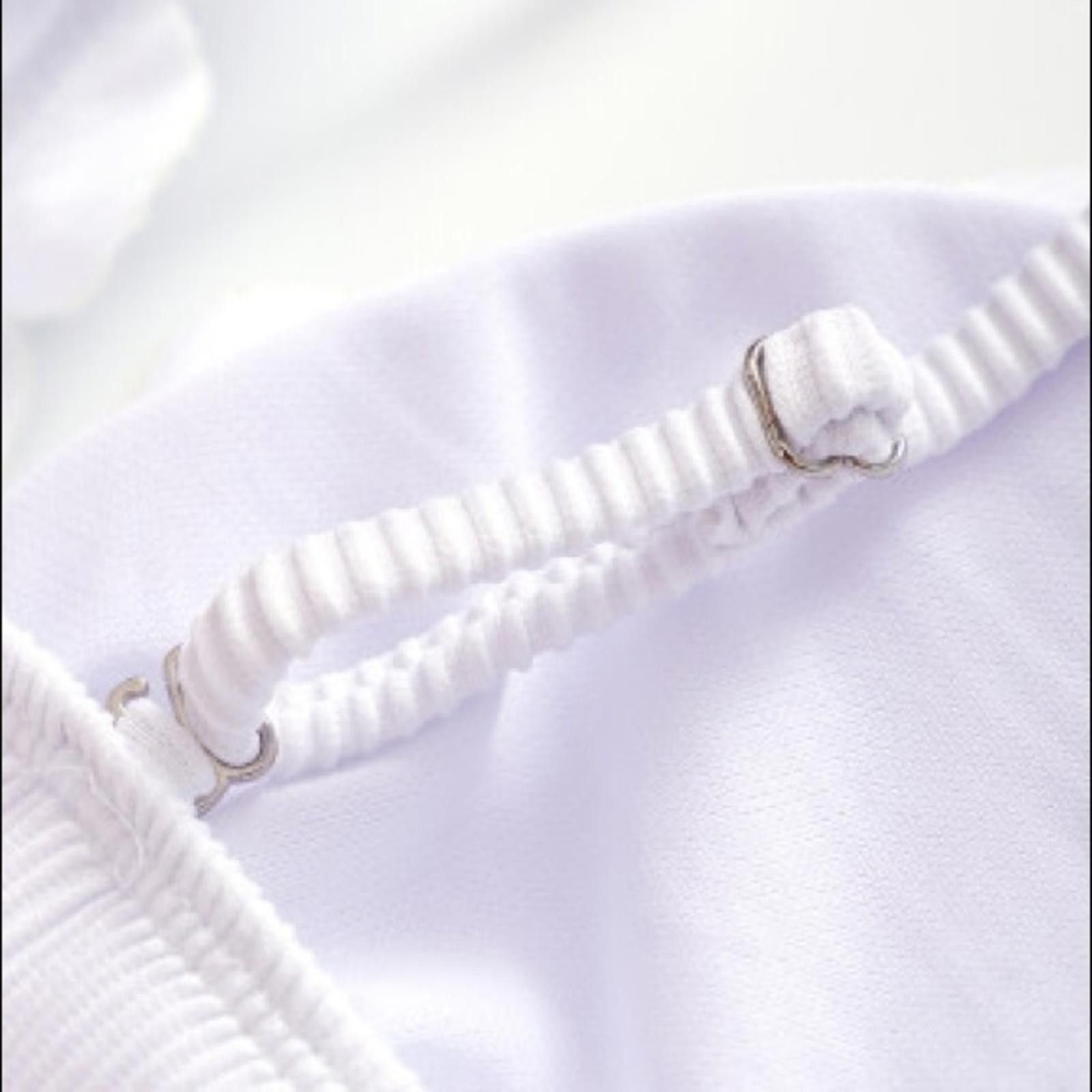 Designer One Piece French Bathing Suit In White NWT​​​​​​​​ Size ONE SIZE - 7 Thumbnail