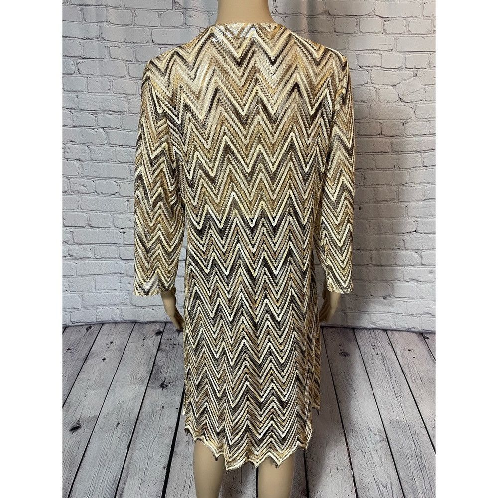 Other New Susan Graver Chevron Novelty Knit Open Front Brown Card Size M / US 6-8 / IT 42-44 - 6 Thumbnail