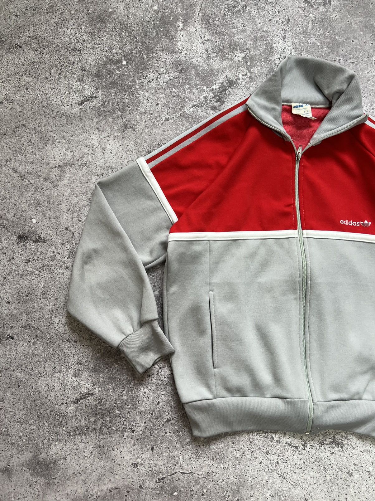 Adidas × Vintage Vintage 80s 90s Adidas Track Jacket Gray Red Small Men's Size US S / EU 44-46 / 1 - 2 Thumbnail