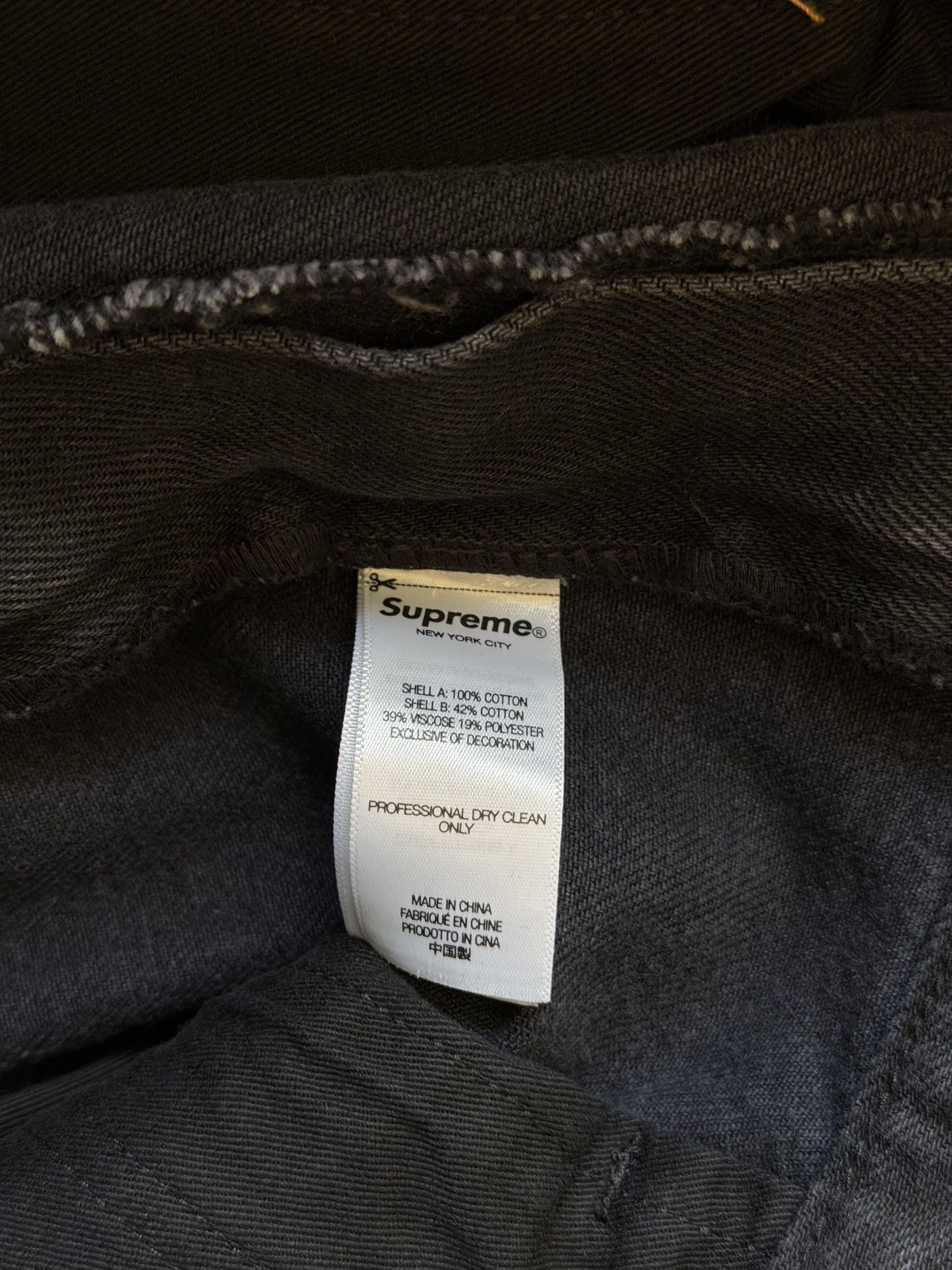 Supreme Supreme Leopard Faux Fur Loose Fit Jeans in Washed Black Size US 34 / EU 50 - 8 Thumbnail