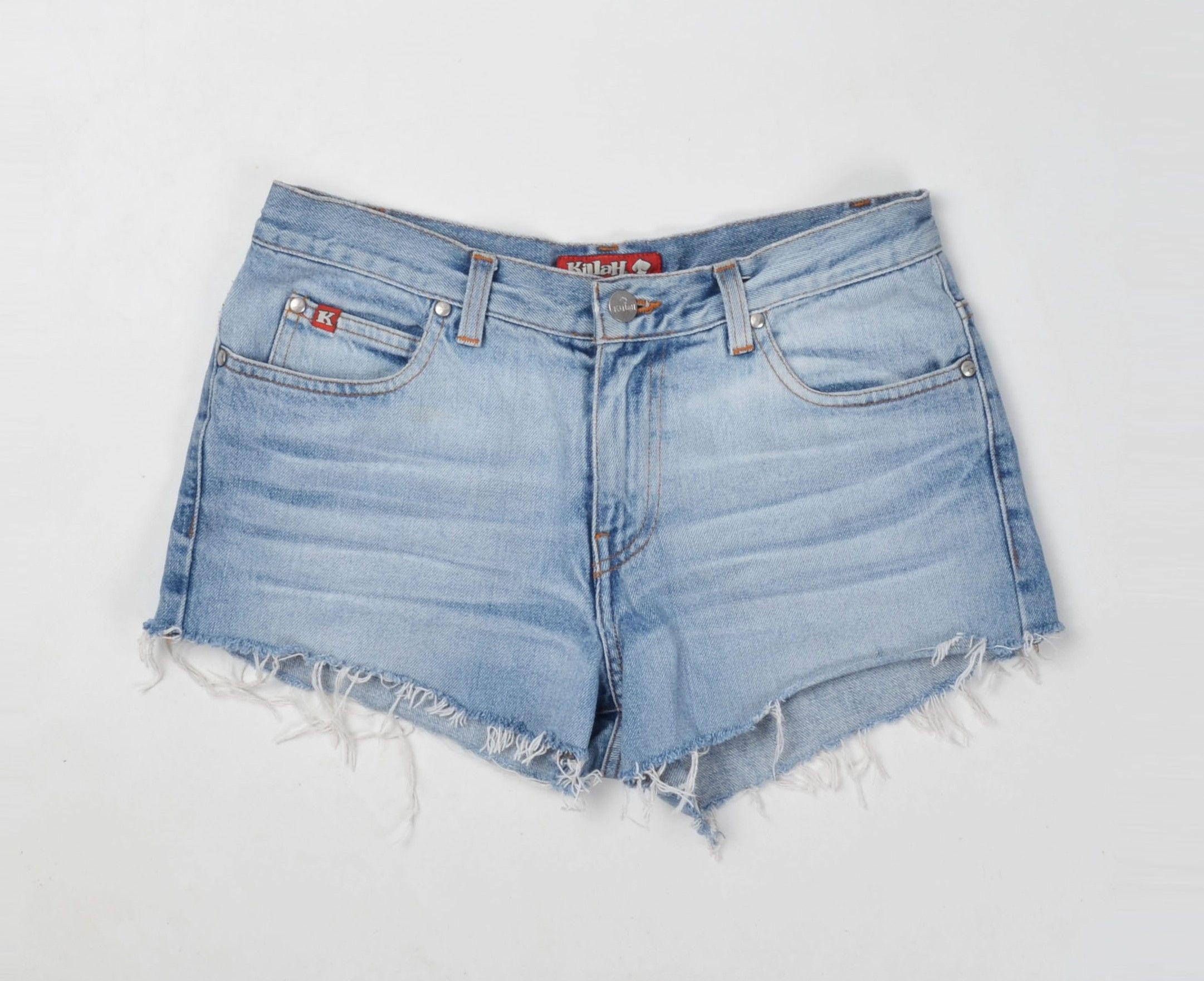 Miss Sixty Killah by Miss Sixty Y2K Cut Off Blue Mini Denim Shorts Size 28" / US 6 / IT 42 - 3 Thumbnail
