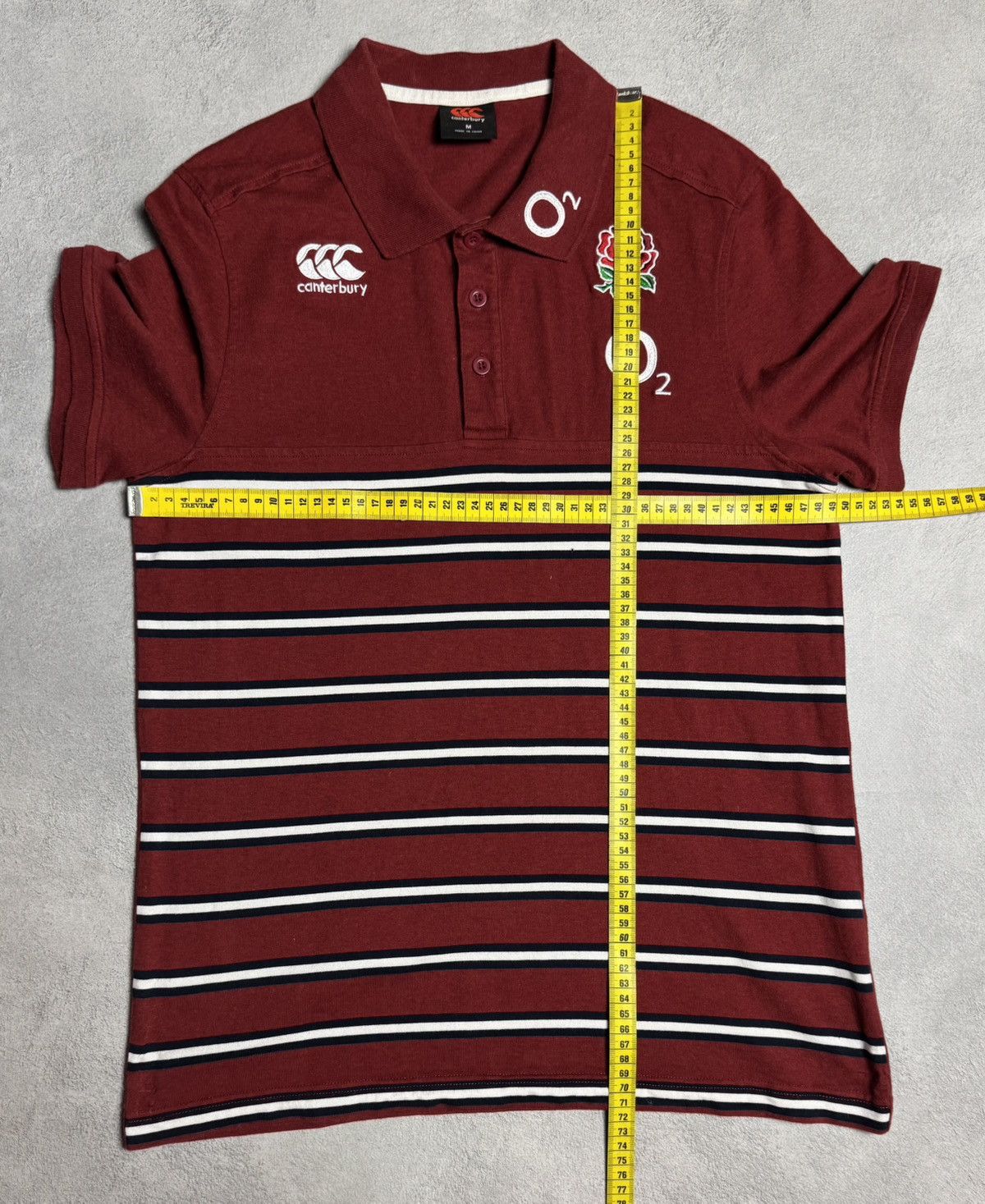 Canterbury of New Zealand England O2 Rugby Striped Cotton Polo Shirt Size US M / EU 48-50 / 2 - 12 Thumbnail