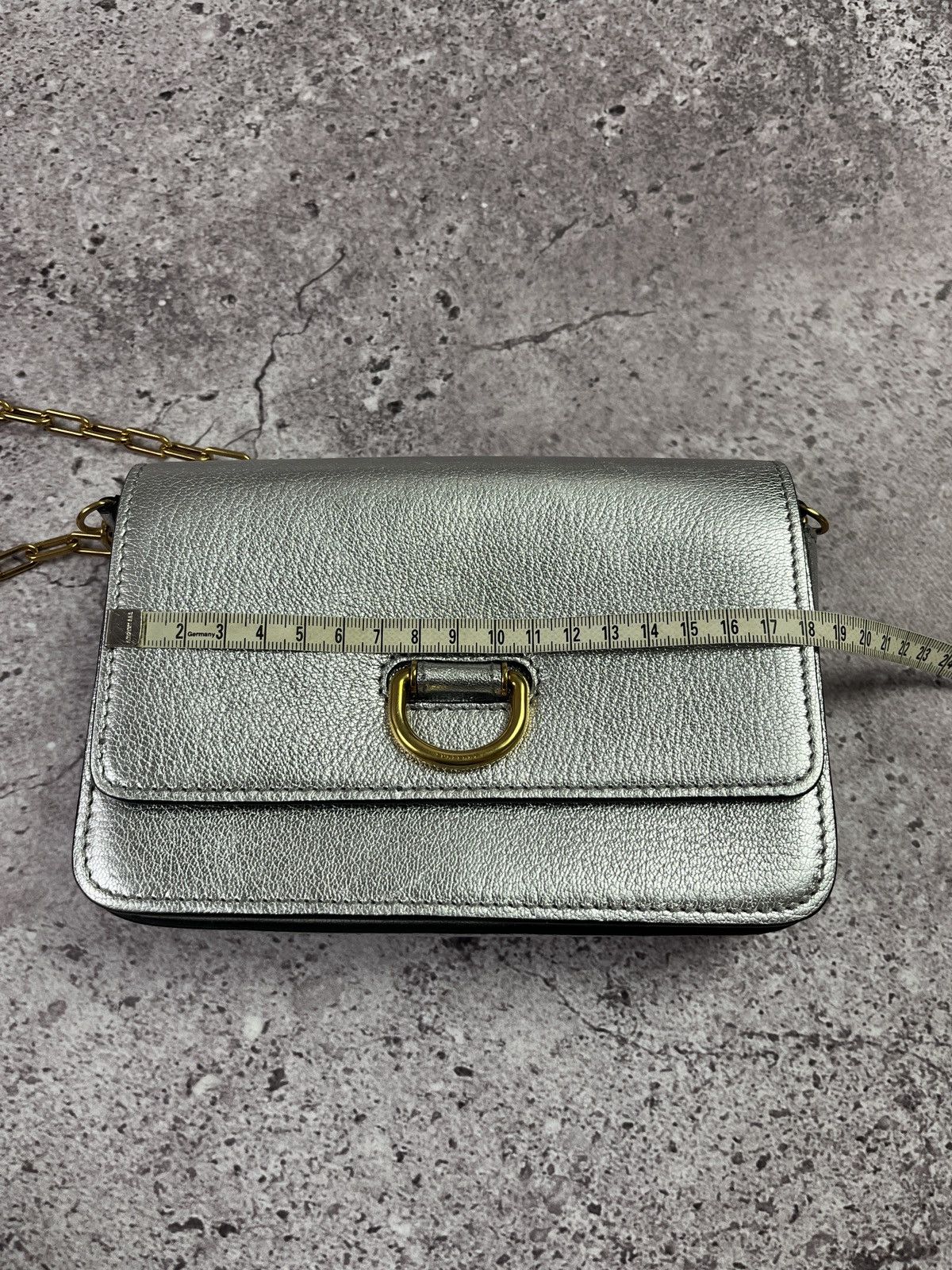 Burberry Metallic Silver D-Ring Leather Chain Small Shoulder Bag Size ONE SIZE - 21 Thumbnail
