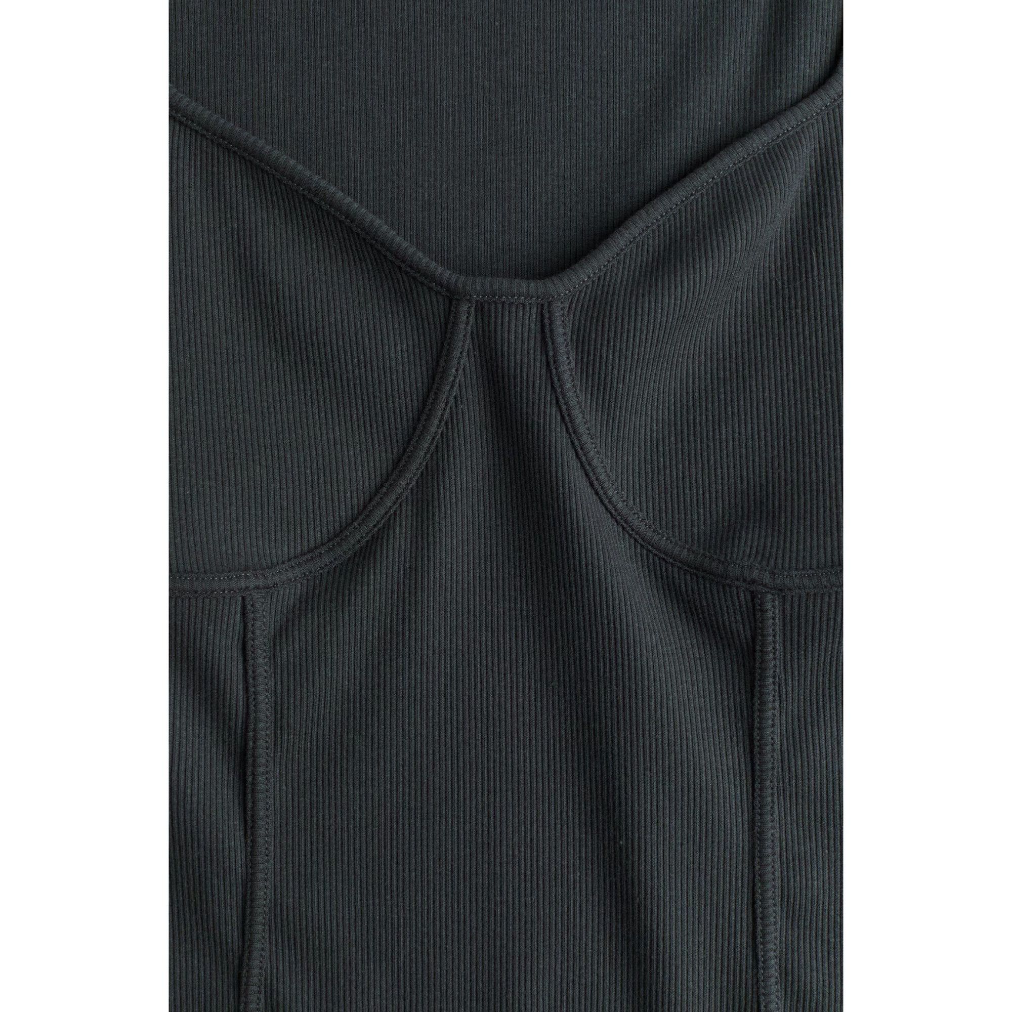 H&M H&M Dark Gray Corset Style Ribbed Long Sleeve Top Size S / US 4 / IT 40 - 4 Thumbnail