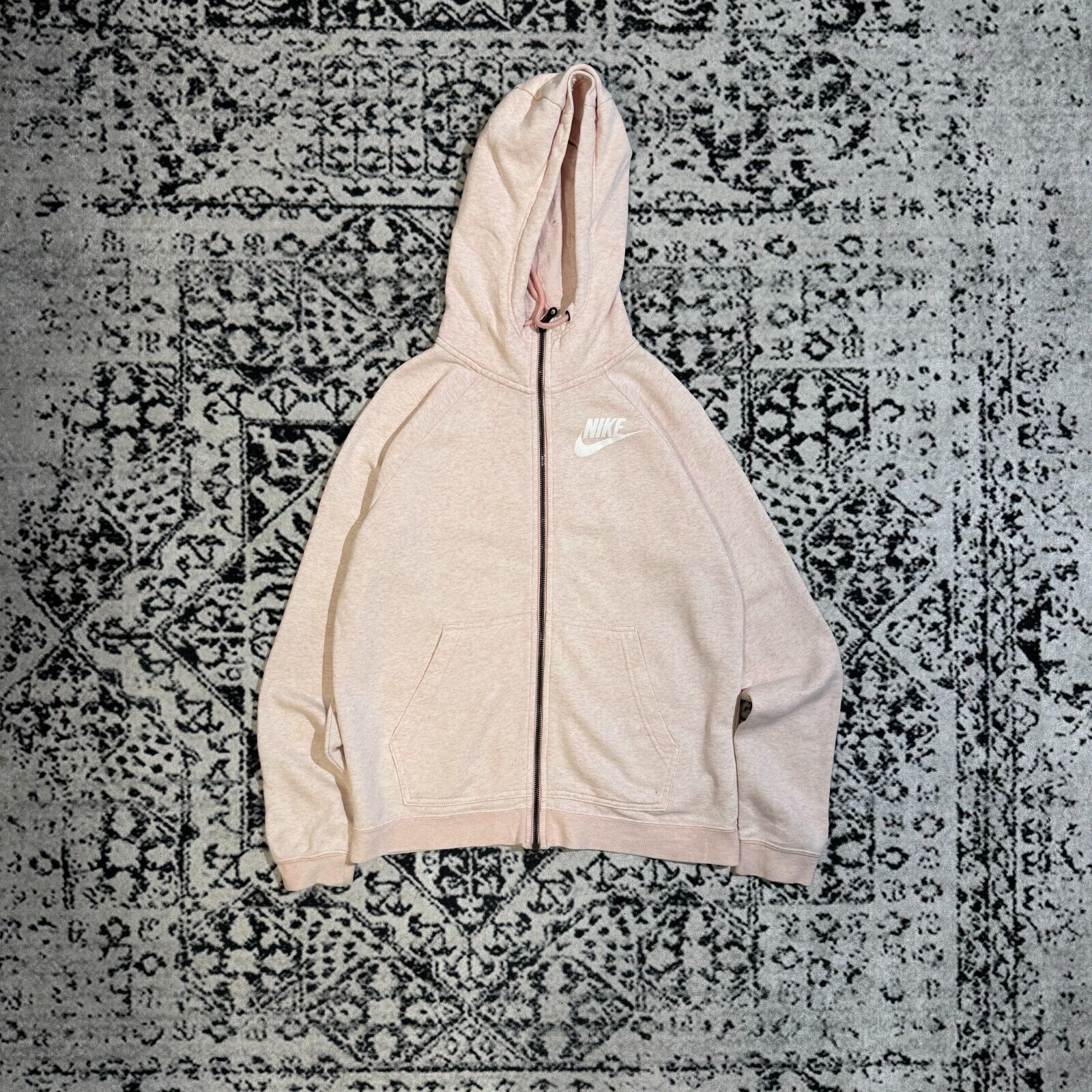 Nike × Vintage Vintage Nike Women's Pink Cotton Zip Hoodie Size S Tech Size US S / EU 44-46 / 1 - 1 Thumbnail