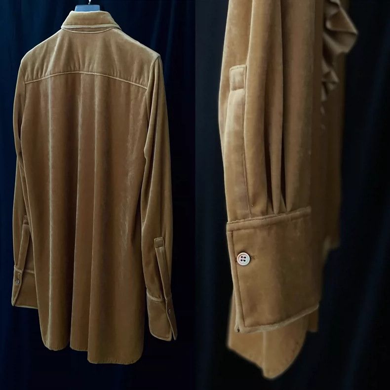 Yohji Yamamoto Yohji Yamamoto size 1 Auricular-pleated velvet shirt 2506- Size S / US 4 / IT 40 - 8 Thumbnail