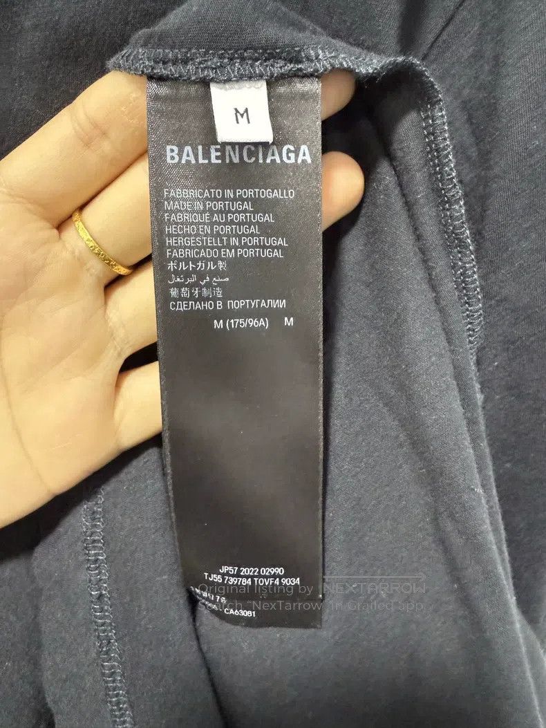 Balenciaga Balenciaga Collar Embroidered Logo Ripped Short Sleeve T-S Size US M / EU 48-50 / 2 - 4 Thumbnail