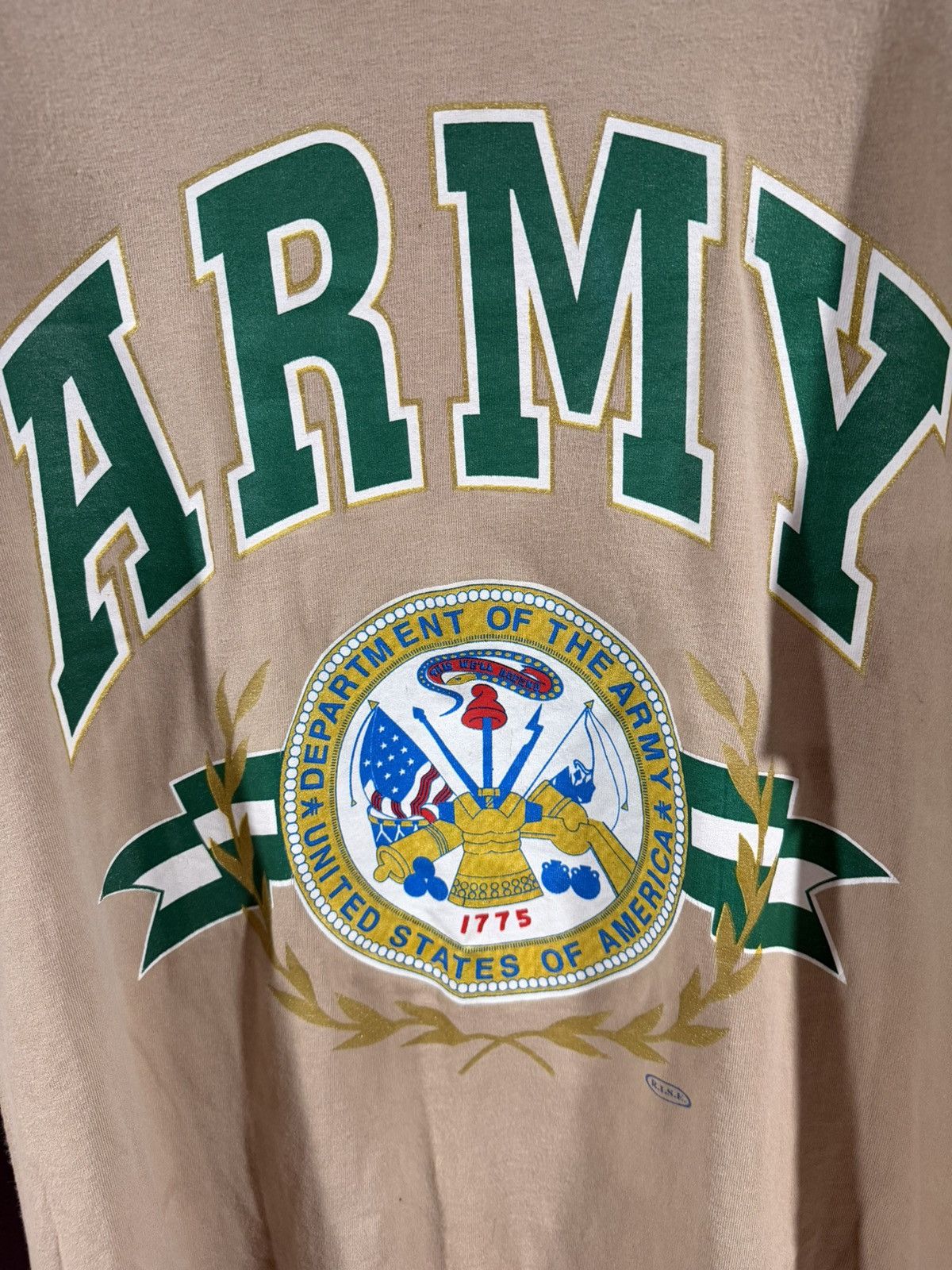 Vintage 1990s Vintage Army Single Stitch Distressed Military Tee L Size US L / EU 52-54 / 3 - 5 Thumbnail
