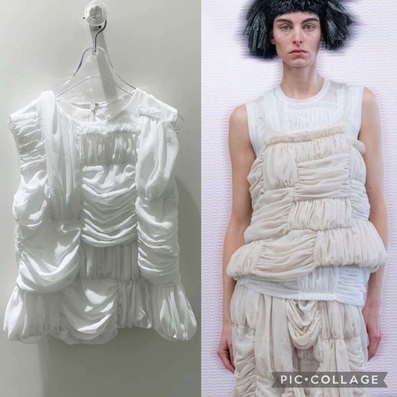COMME des GARCONS White Ruched Top - dmc