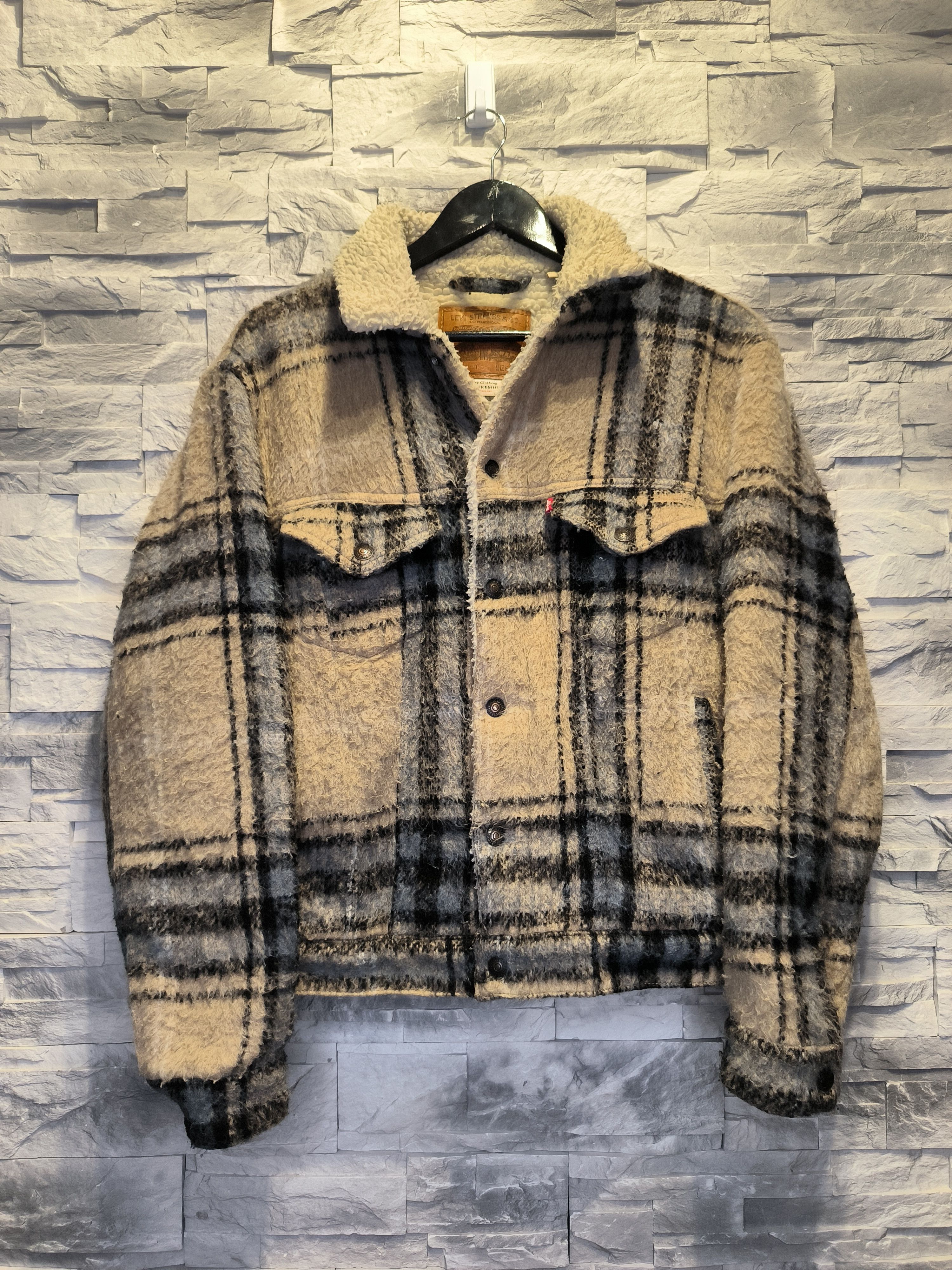 Levi's × Levi's Vintage Clothing × Vintage Levi's Vintage Trucker Jacket Wool Sherpa Striped Quality Size US S / EU 44-46 / 1 - 1 Thumbnail