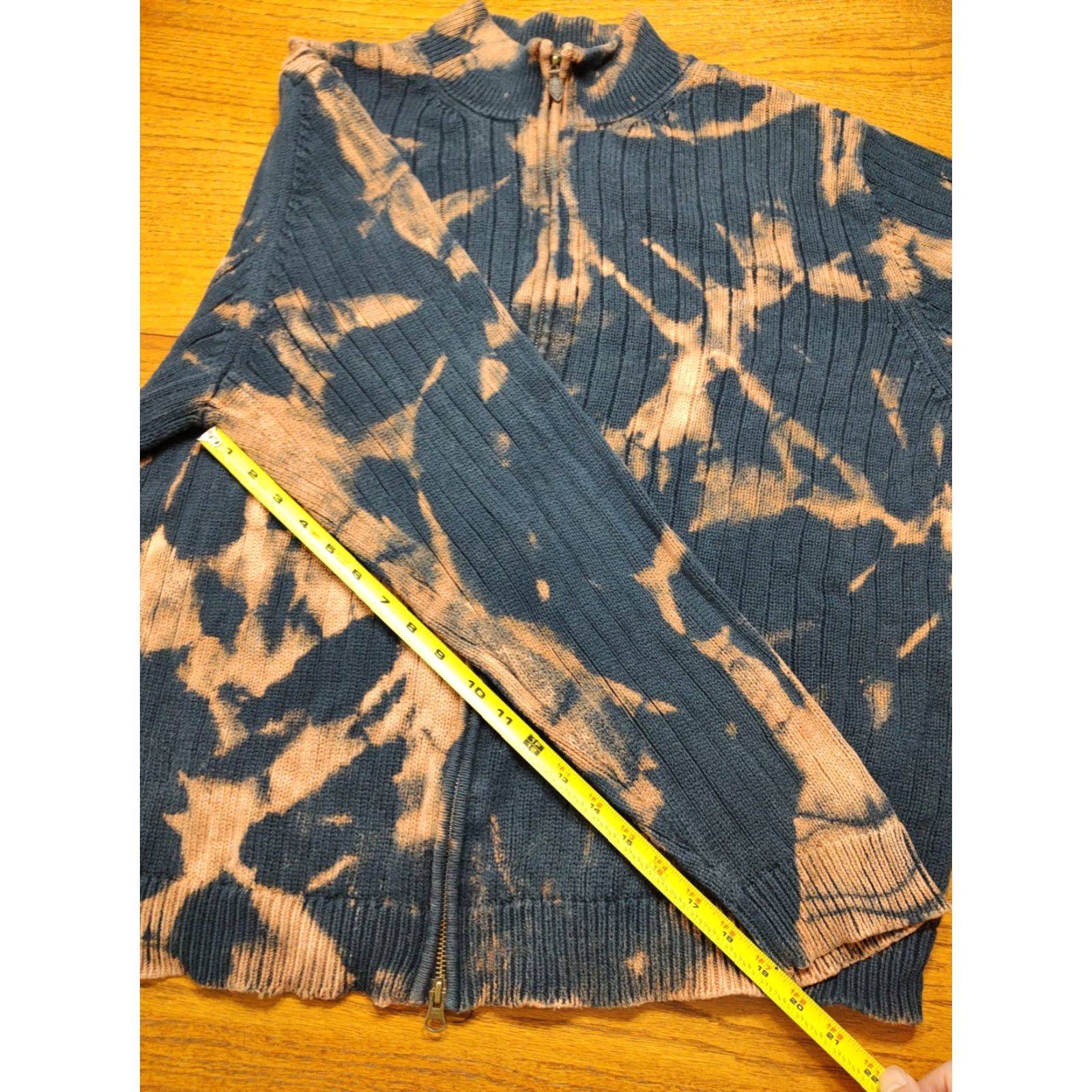 Brooks Brothers Brooks Brothers Sweater Mens XL Full Zip Cable Knit Cotton Acid Wash Tie Dye Multicolor Size US XL / EU 56 / 4 - 6 Thumbnail