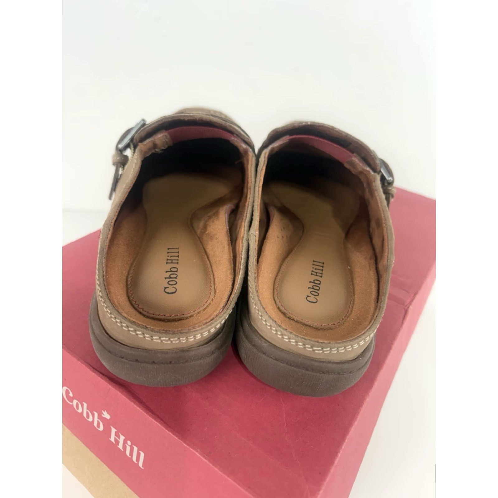 Vintage Cobb Hill Bailee Slides Womens Size 8M Brown Suede Sandal Casual Travel Workwear Platform 1in Cushioned Slip-Ons Rubber Sole Shoes Womens Size US 8 / IT 38 - 4 Thumbnail