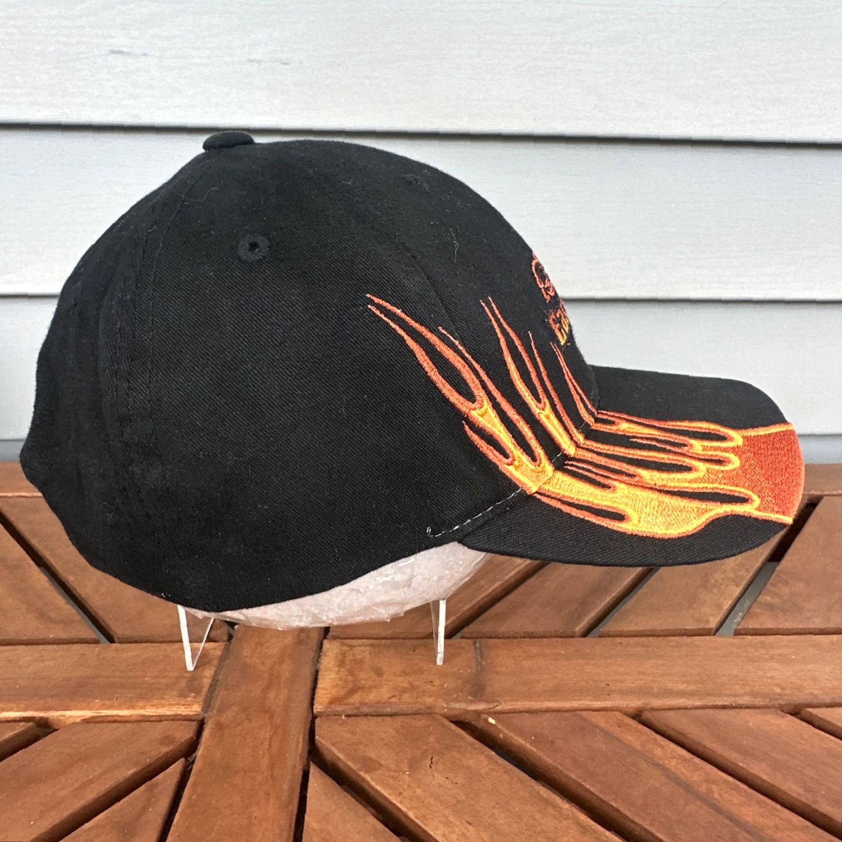 Hard Tail VINTAGE Easyriders Motorcycle Hat Cap Black Flames Embroidered Baseball Cap Men One Size Size ONE SIZE - 3 Thumbnail