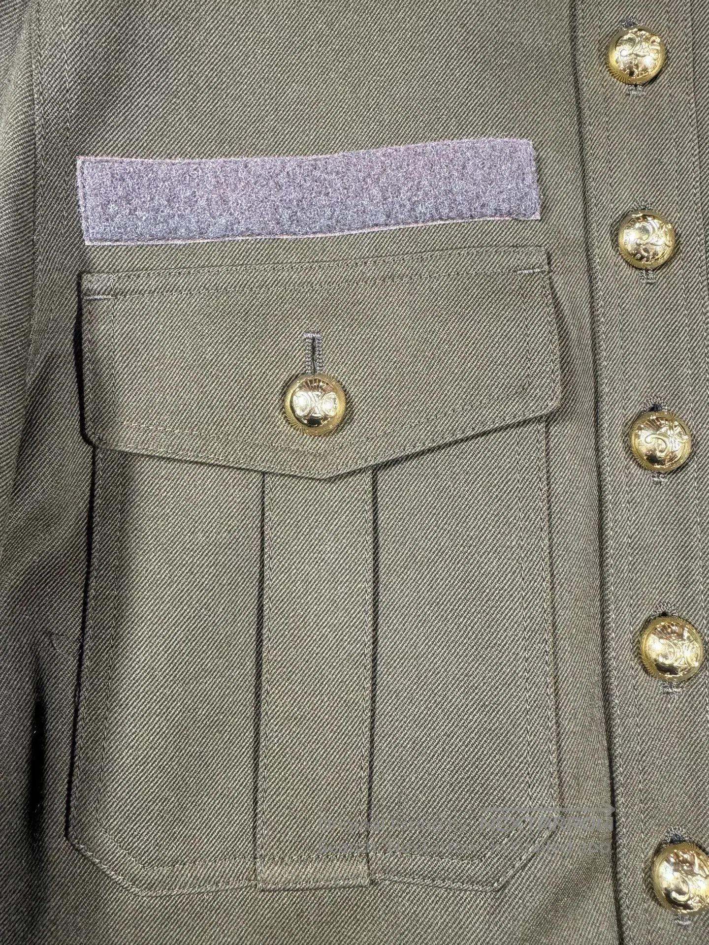 Celine Celine Army Green Coat with Gold Buttons. Size M / US 6-8 / IT 42-44 - 4 Thumbnail