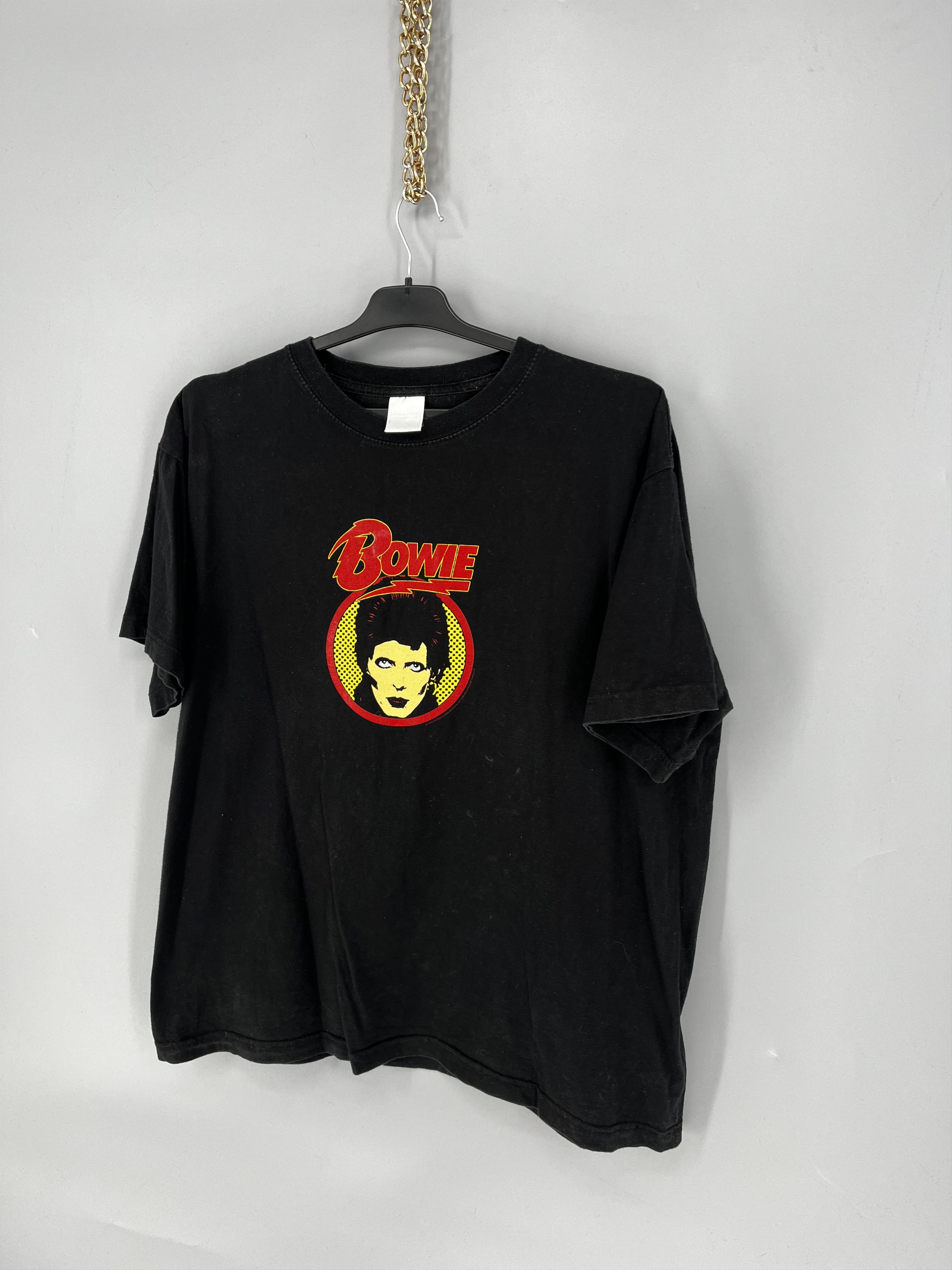 Band Tees Men’s Vintage T-Shirt Bowie 2003 Size L Rock Band Black Size US L / EU 52-54 / 3 - 3 Thumbnail