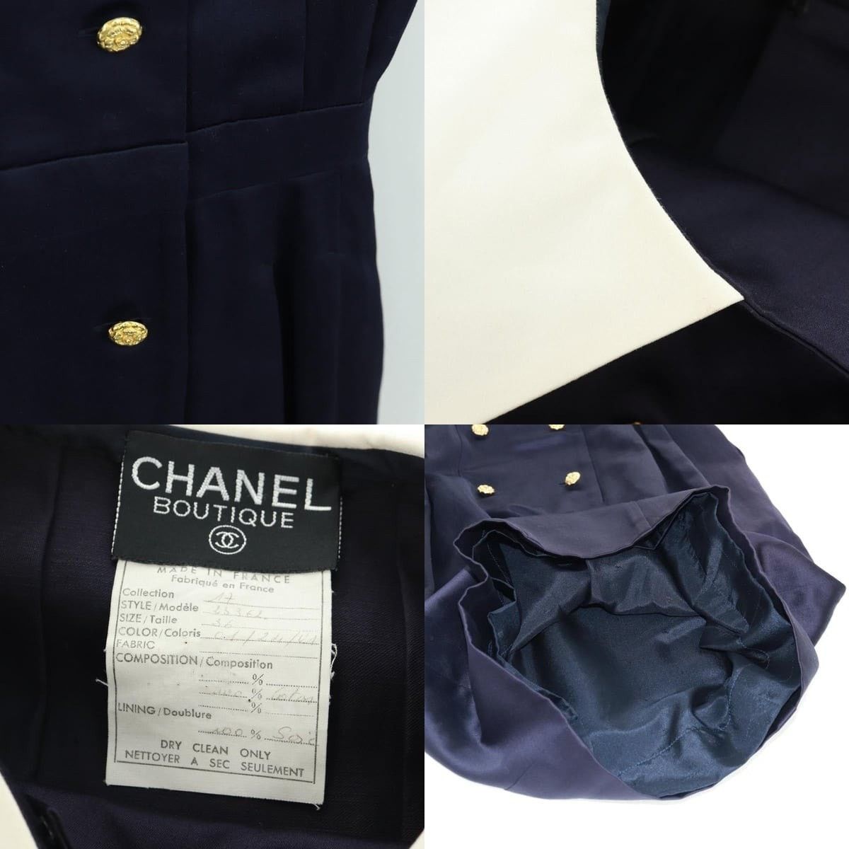 Chanel Chanel One Piece Cotton Navy CC Shirt Size ONE SIZE - 4 Thumbnail