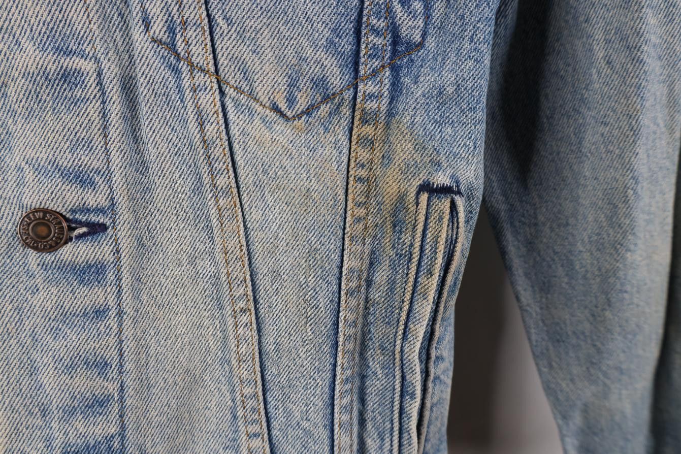 Levi's Vintage 80s Levis Denim Jean Trucker Jacket Blue USA Size US L / EU 52-54 / 3 - 6 Thumbnail