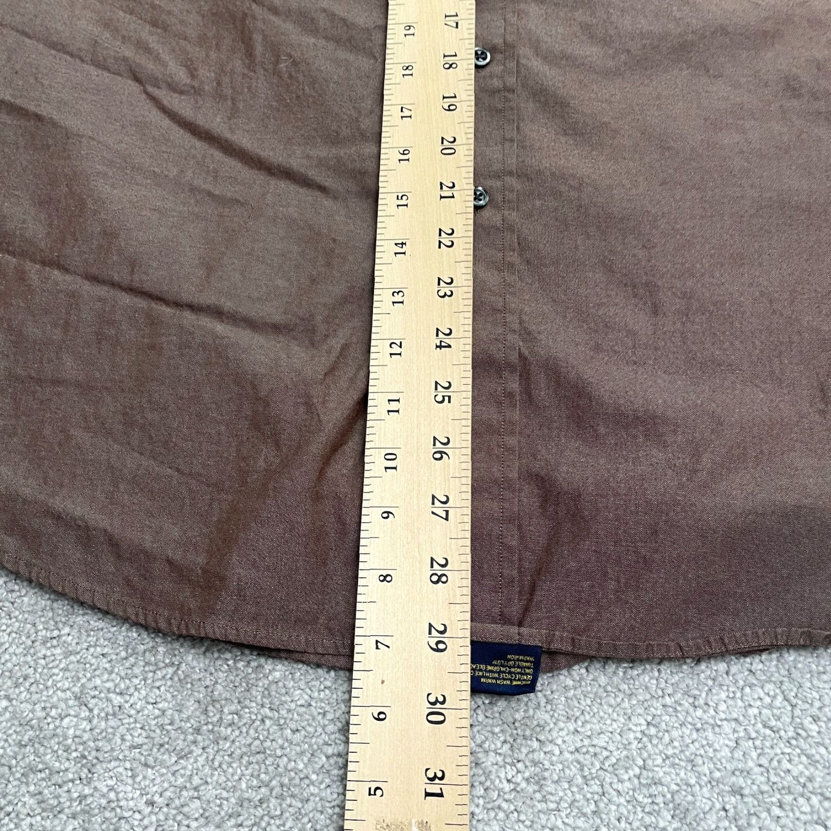 Club Room Club Room Shirt Mens 15 1/2 34/33 Brown Cotton Work Dress Oxford 80's Pinpoint Size 40R - 7 Thumbnail