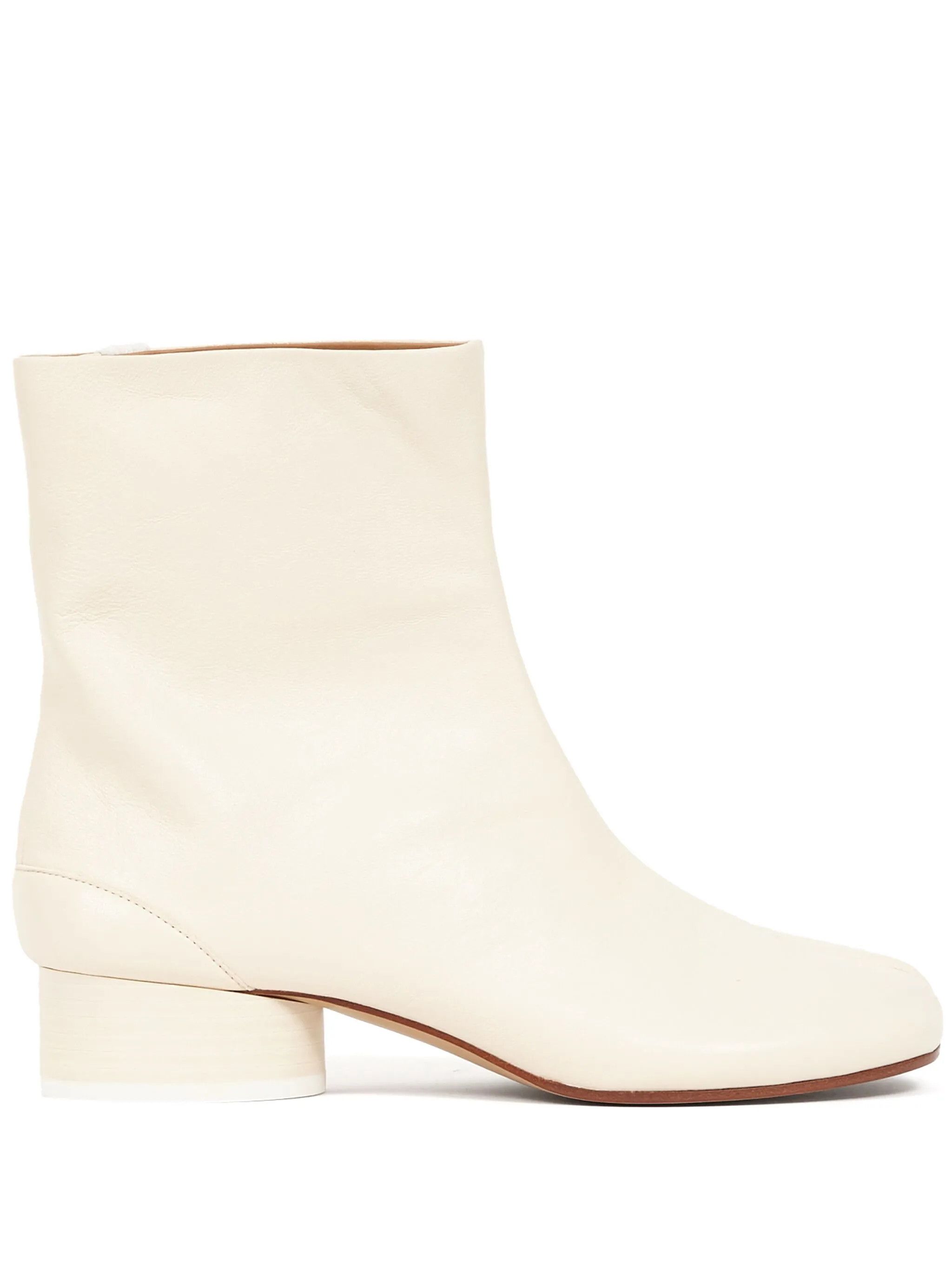 Maison Margiela oc11z1225 Tabi 30mm Leather Ankle Boots in White Size US 8 / IT 38 - 1 Thumbnail