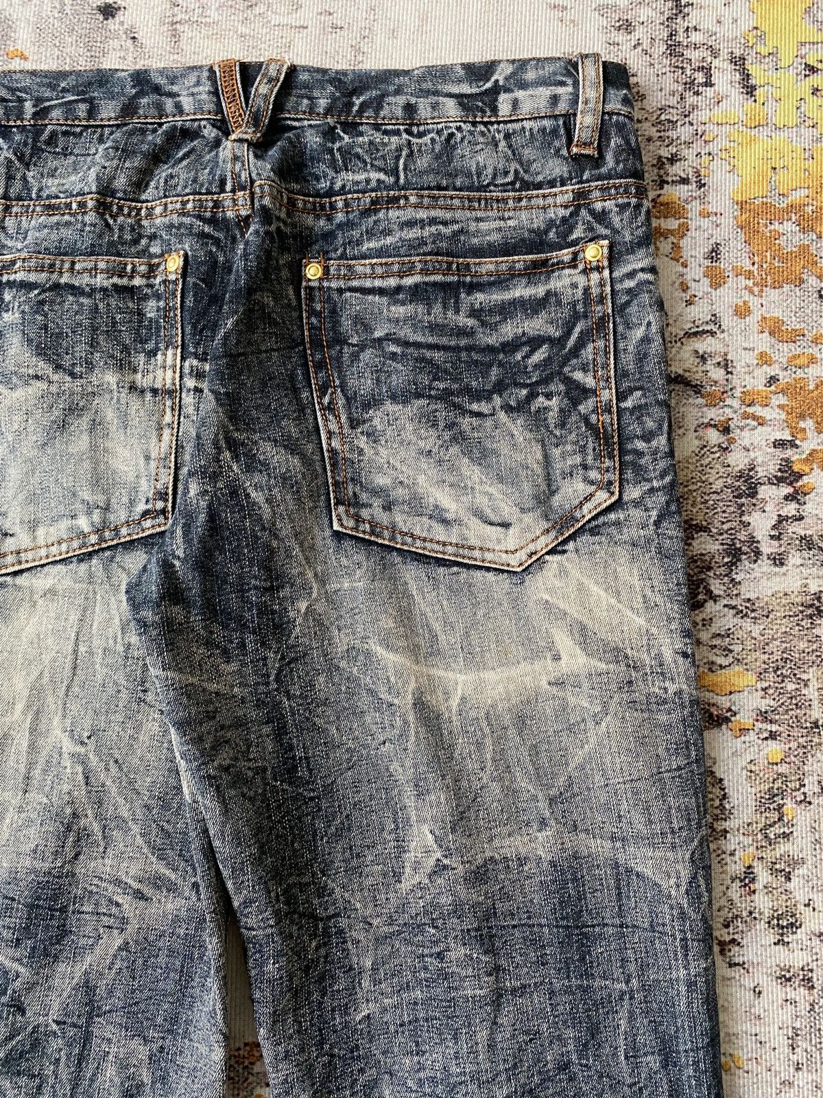 Japanese Brand Black Baccara Honey Comb Claws Mark Distressed Flare Denim Size US 30 / EU 46 - 17 Thumbnail