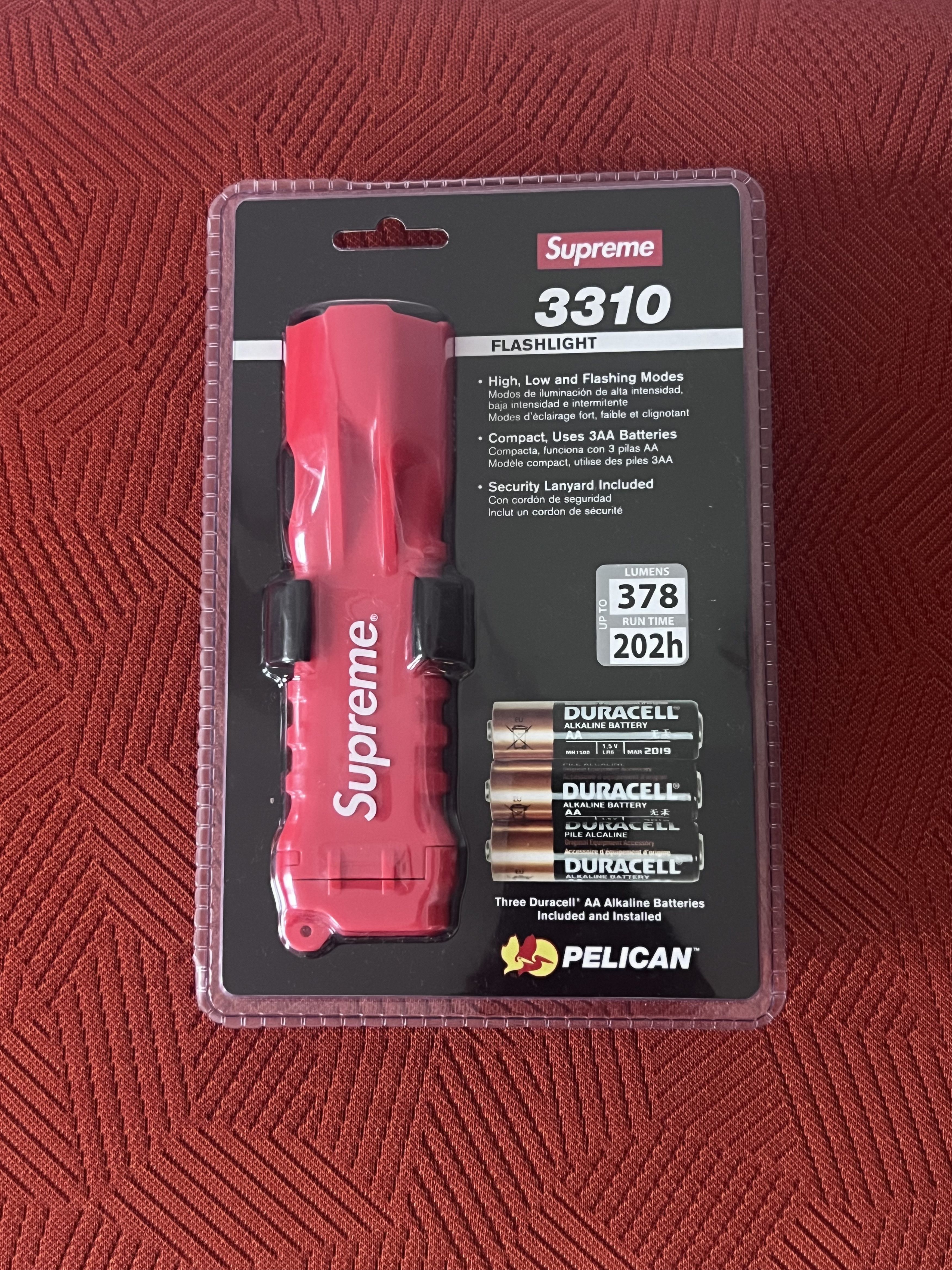 Supreme Pelican 3310PL Flashlight from SS19 in red
