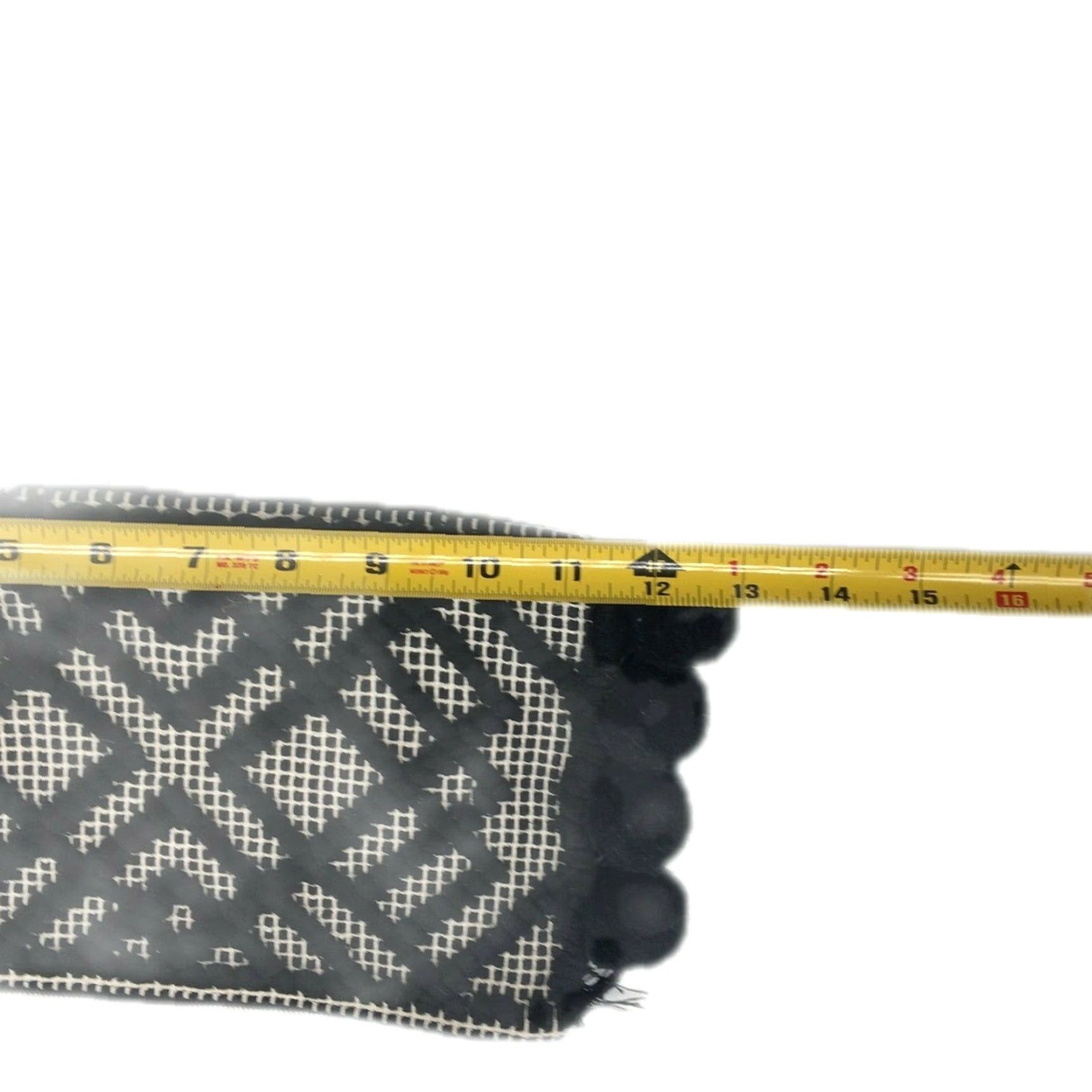 Vintage VINTAGE Shiraleah Black Woven Tassel Pompom Cosmetic Pouch Bag Small Zip Clutch Womens Size ONE SIZE - 3 Thumbnail