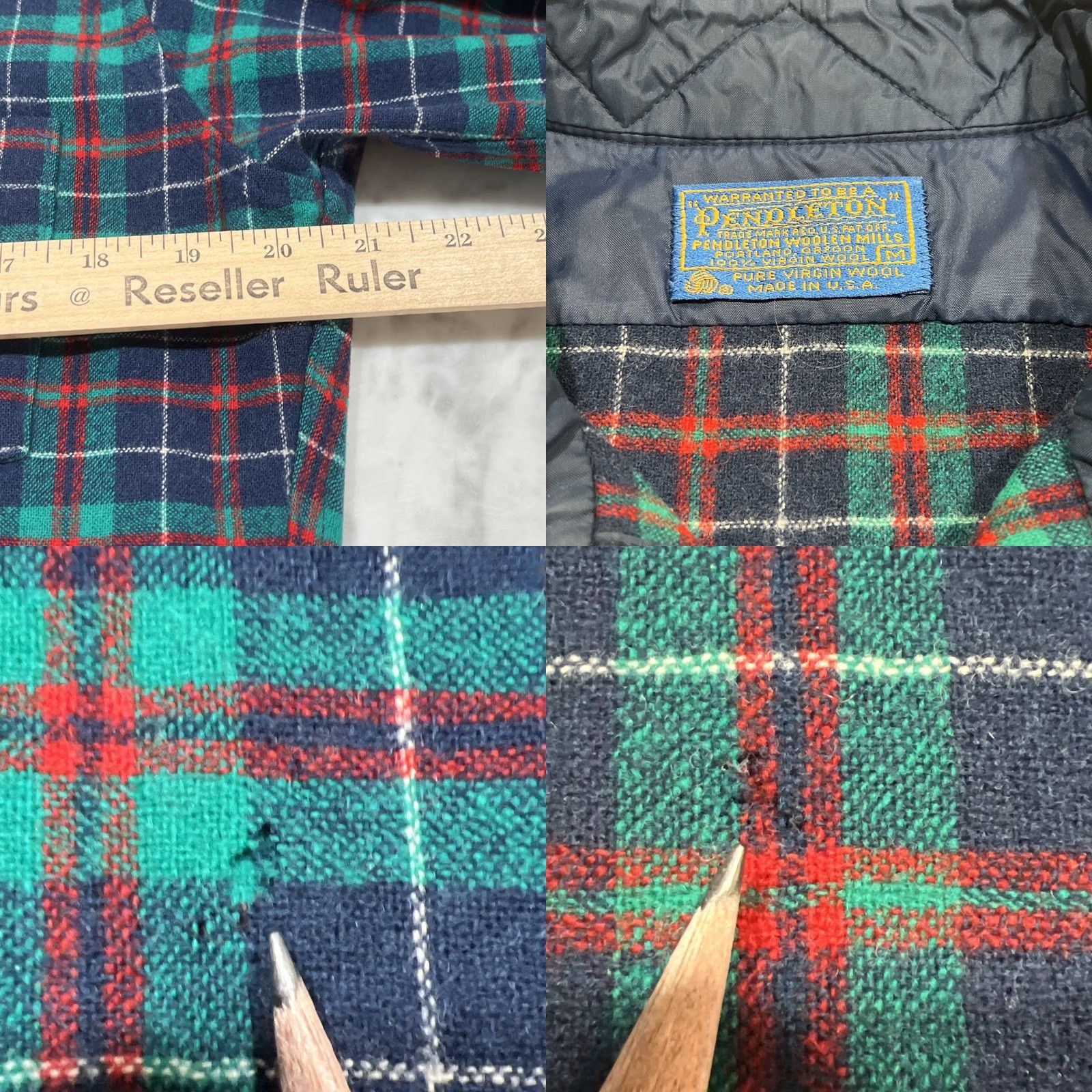 Pendleton VINTAGE Pendleton Wool Shirt Men M Pocket Long Sleeve Plaid USA Size US M / EU 48-50 / 2 - 9 Thumbnail
