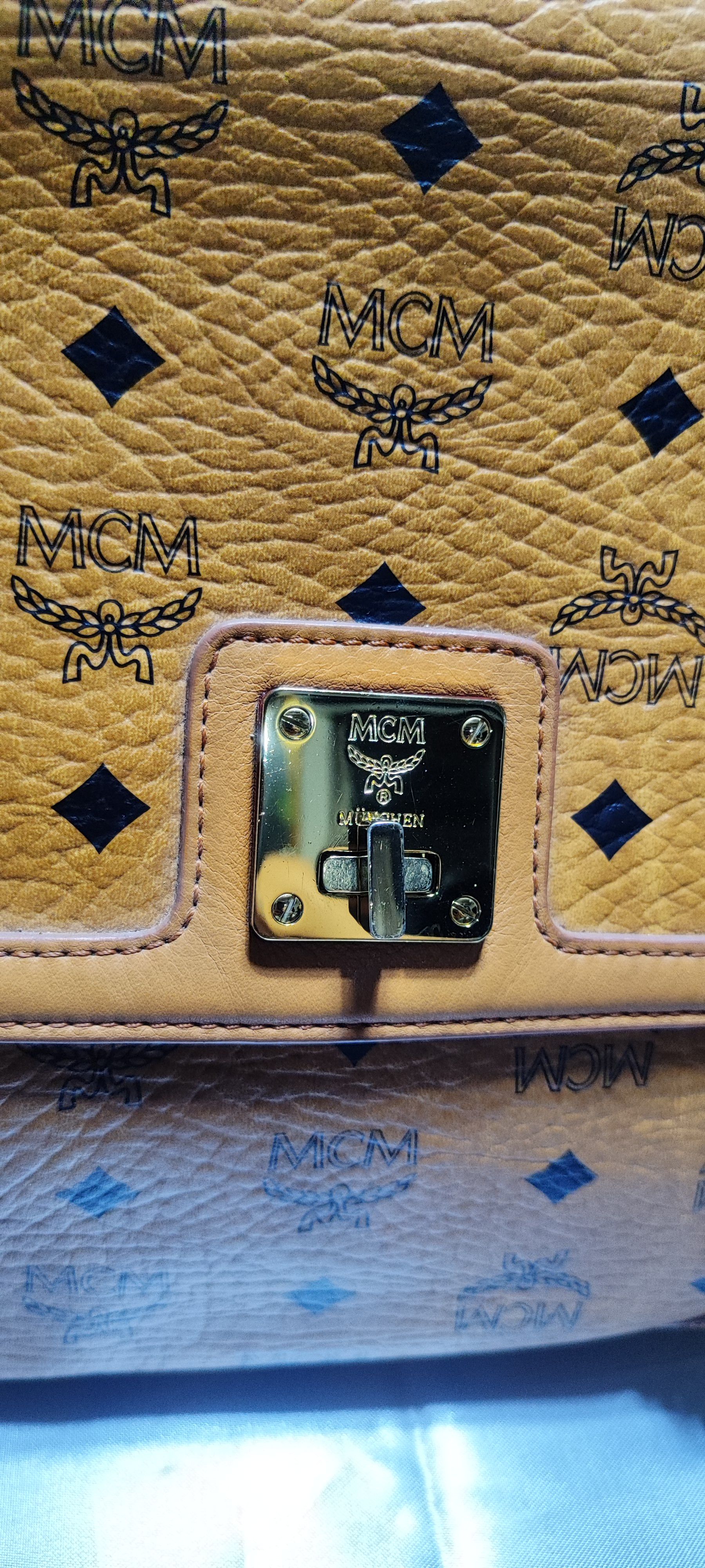 MCM MCM Gold Visetos Crossbody/Hand Leather Bag Size ONE SIZE - 10 Thumbnail