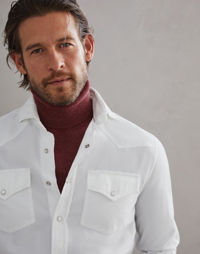 Brunello Cucinelli o1w1db10825 Shirt in White Size US M / EU 48-50 / 2 - 2 Thumbnail