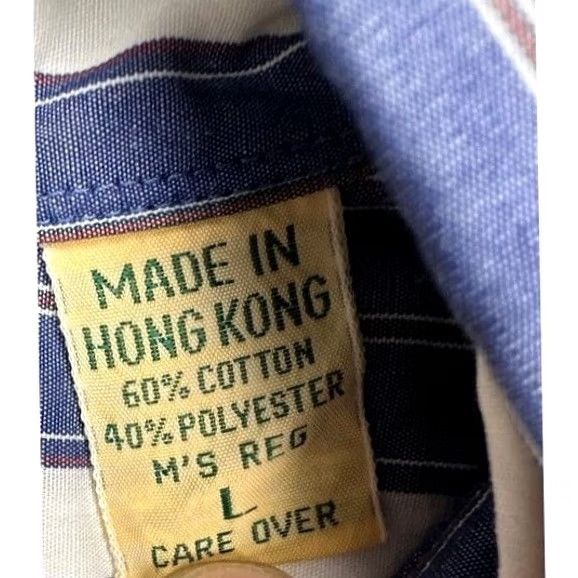 Vintage L.L. Bean Shirt Mens Large Blue White Striped Button-Down Pockets Short Sleeve Casual Size US L / EU 52-54 / 3 - 5 Thumbnail