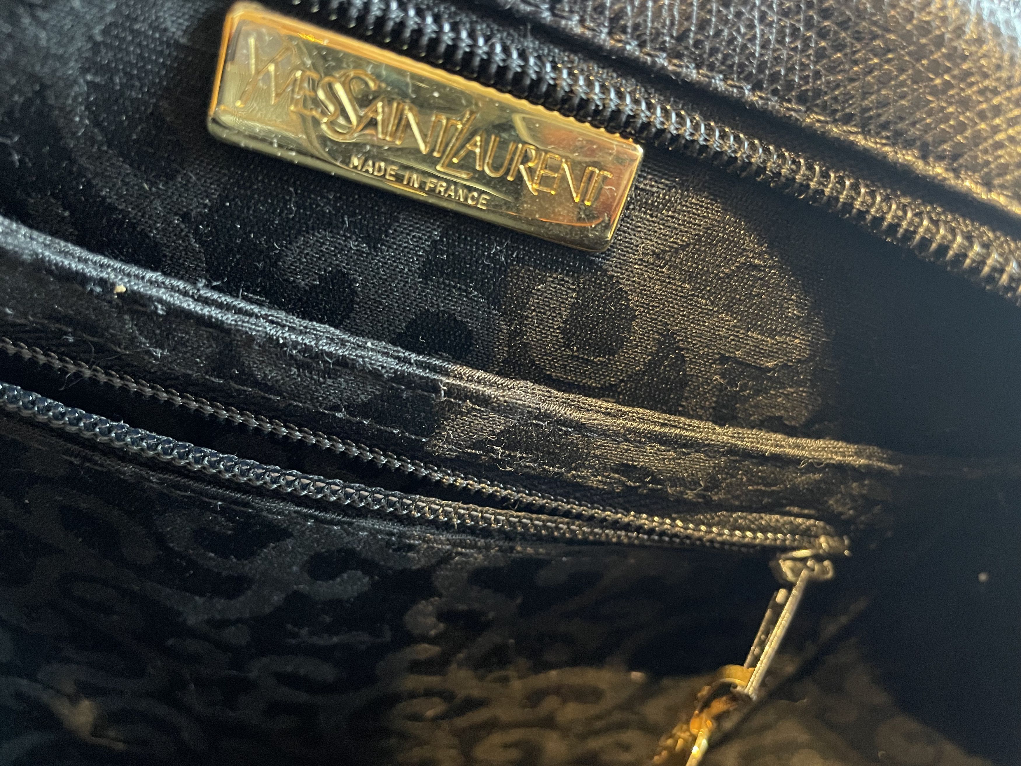 Yves Saint Laurent YSL Logo Arabesque Pattern Leather Shoulder bag Black Size ONE SIZE - 8 Thumbnail