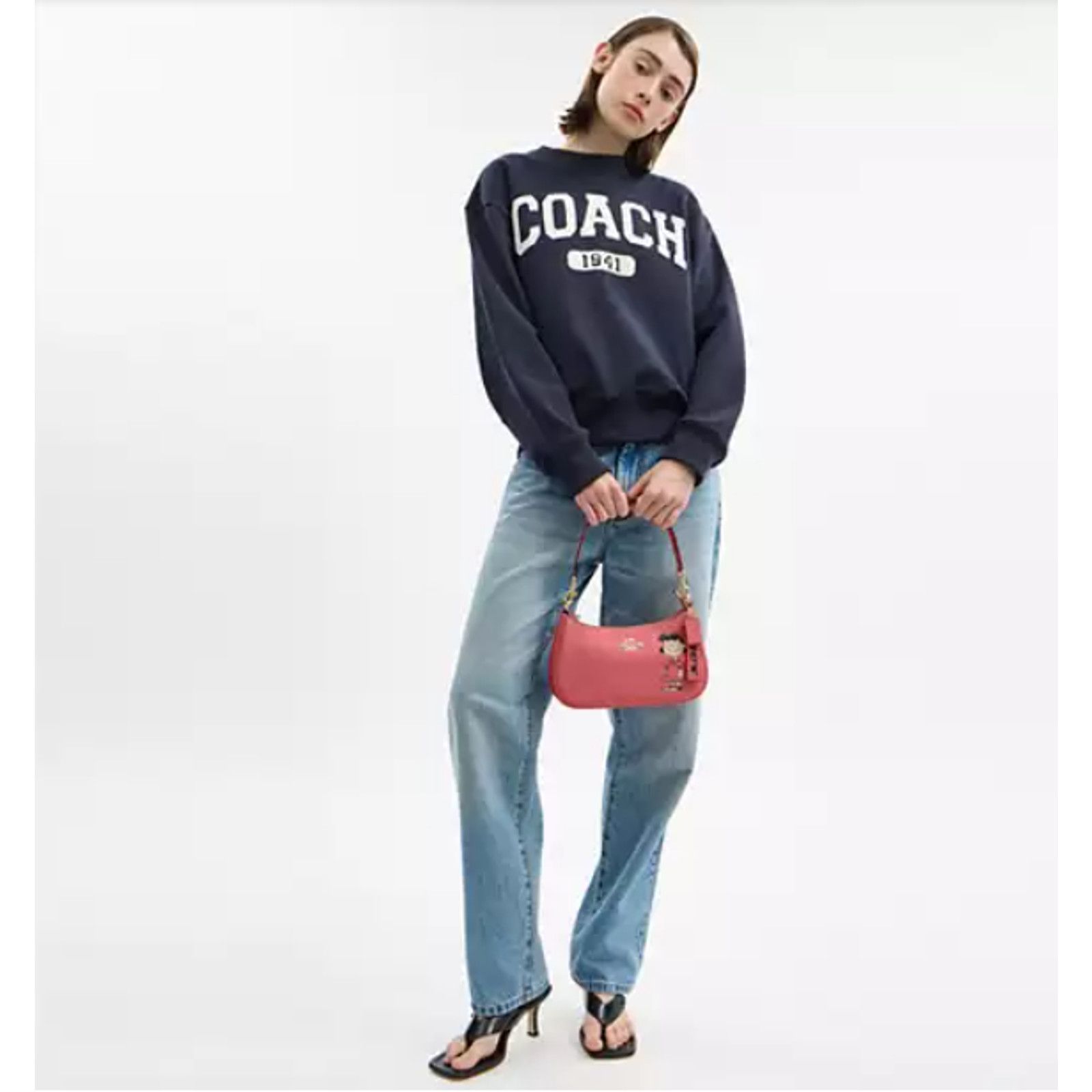 Coach Coach X Peanuts Teri Shoulder Bag Lucy Leather/Bright Coral Size ONE SIZE - 7 Thumbnail