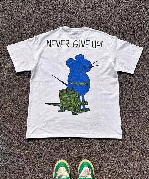 VIBE White street fashion mouse pattern cotton t-shirt Size US L / EU 52-54 / 3 - 7 Thumbnail