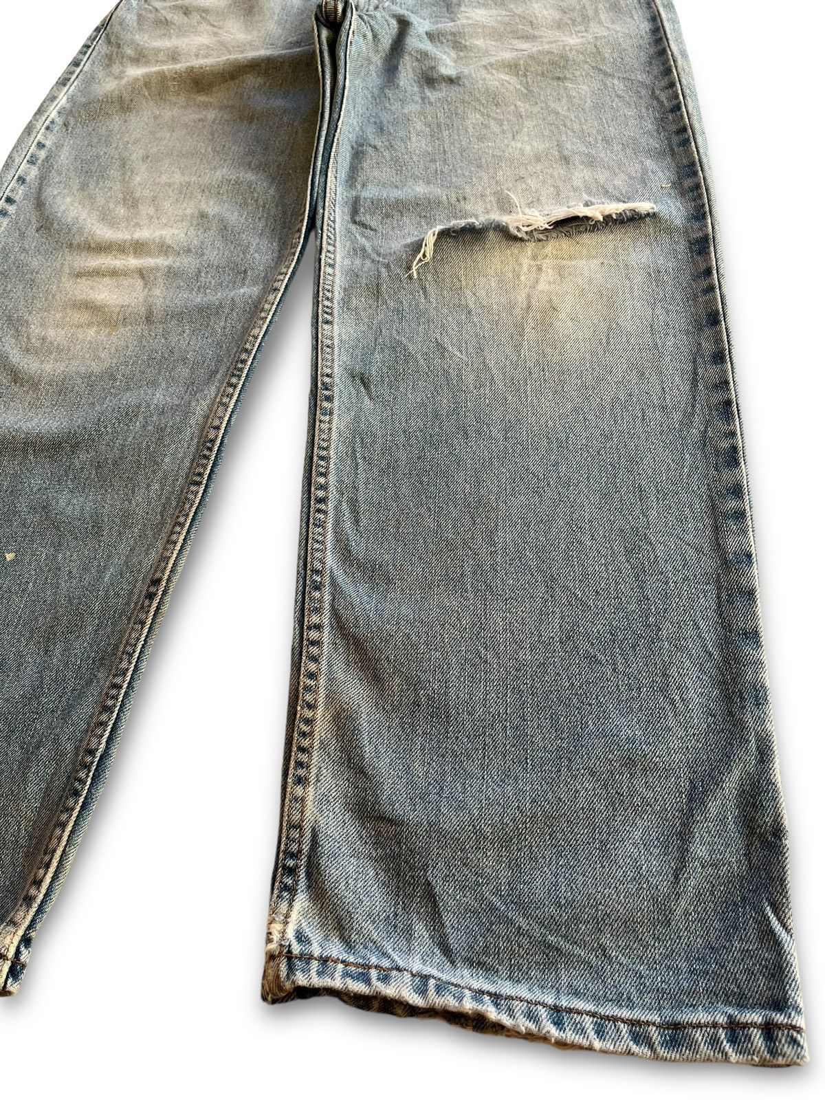 Levi's × Levi's Vintage Clothing Vintage 90s Levis 550 Ripped Distressed Baggy Jeans 35x30 Size US 35 - 7 Thumbnail