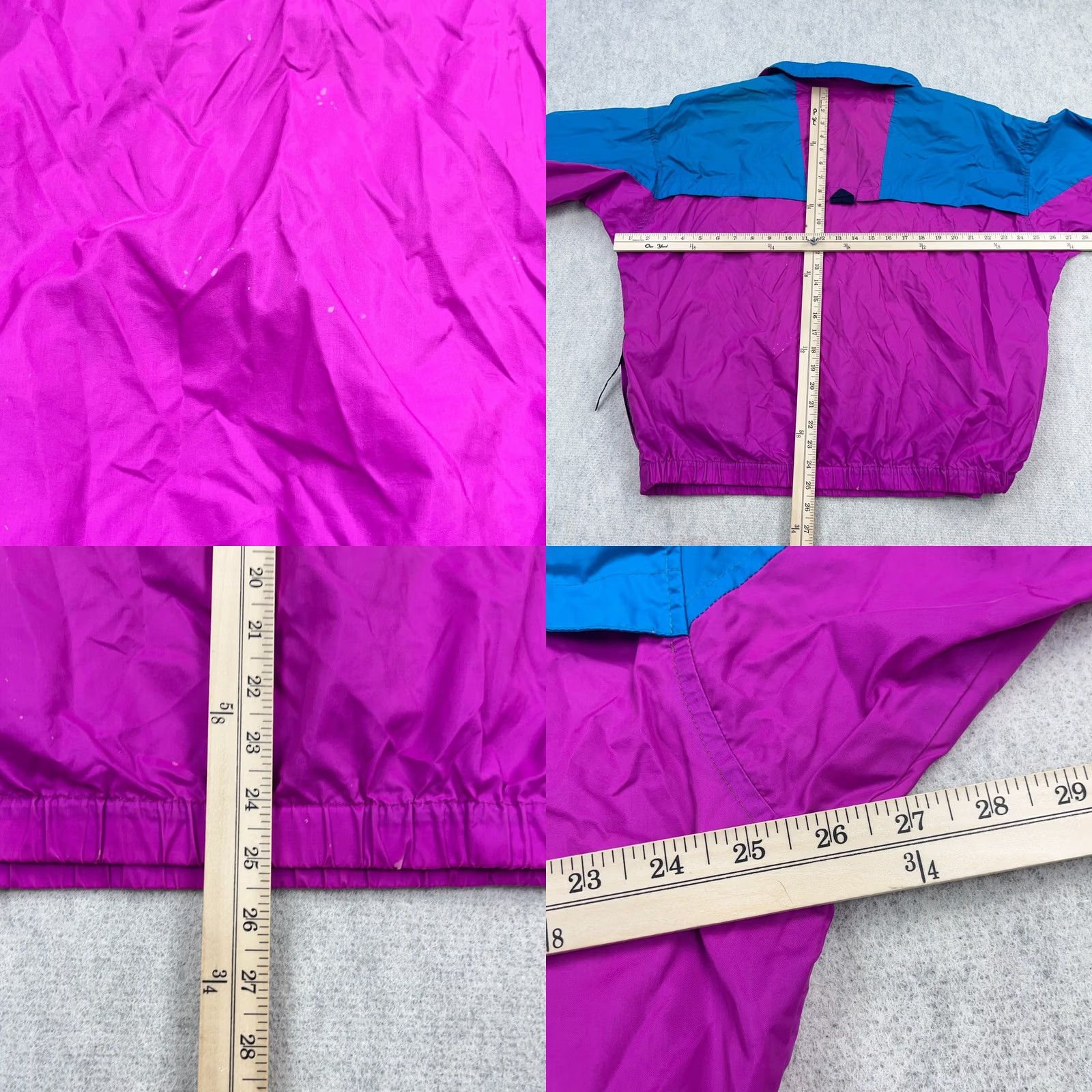 Pinko Columbia Windbreaker Jacket Women XL Pink Teal Pullover Zip VTG Colorblock Regular 80s 90s Outdoor Sports Hoodie? Size XL / US 12-14 / IT 48-50 - 8 Thumbnail