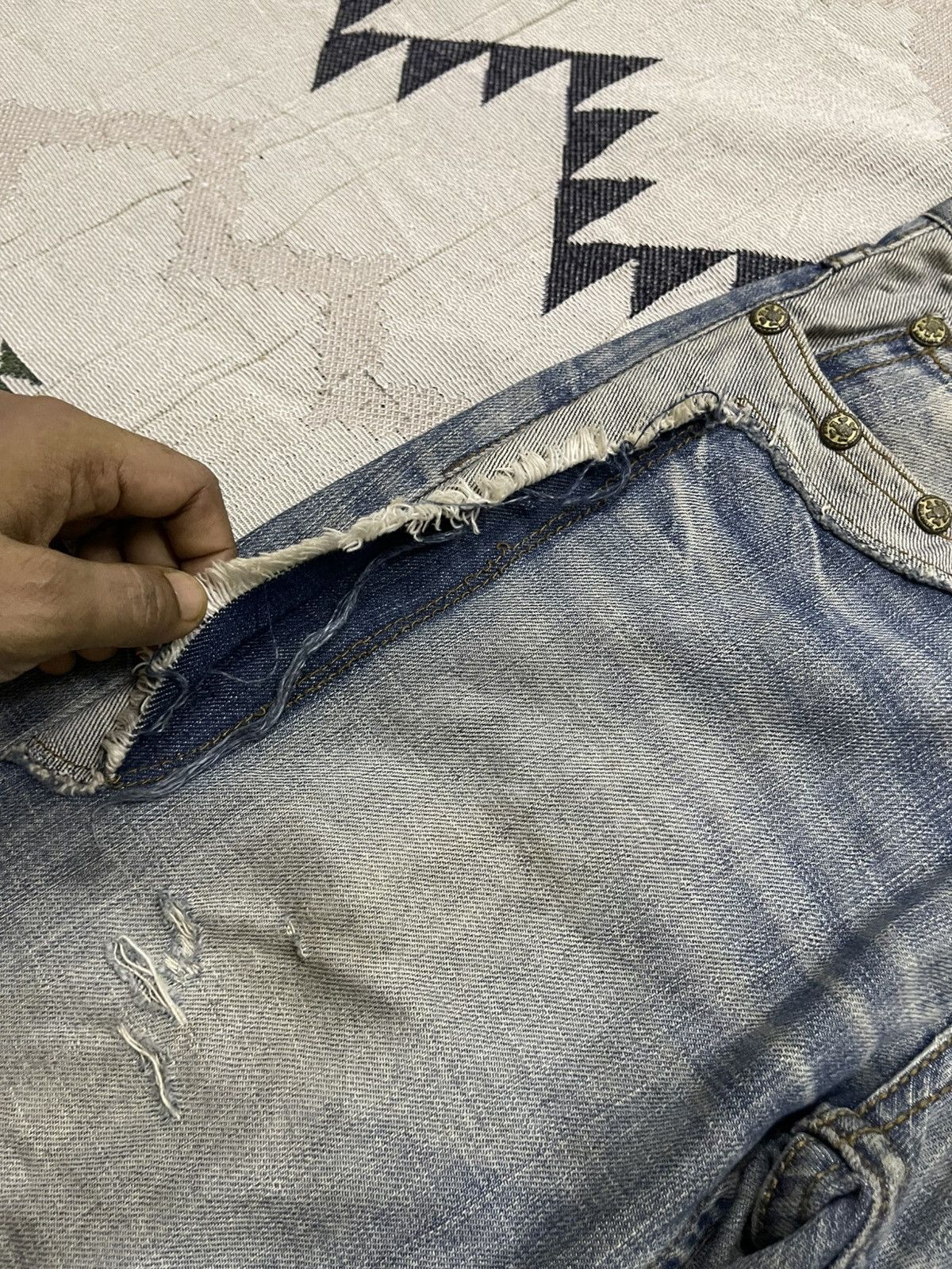 If Six Was Nine 2000s RIOBERA JEANS WASHABLE DISTRESSED JEANS RARE DESIGN Size US 30 / EU 46 - 9 Thumbnail