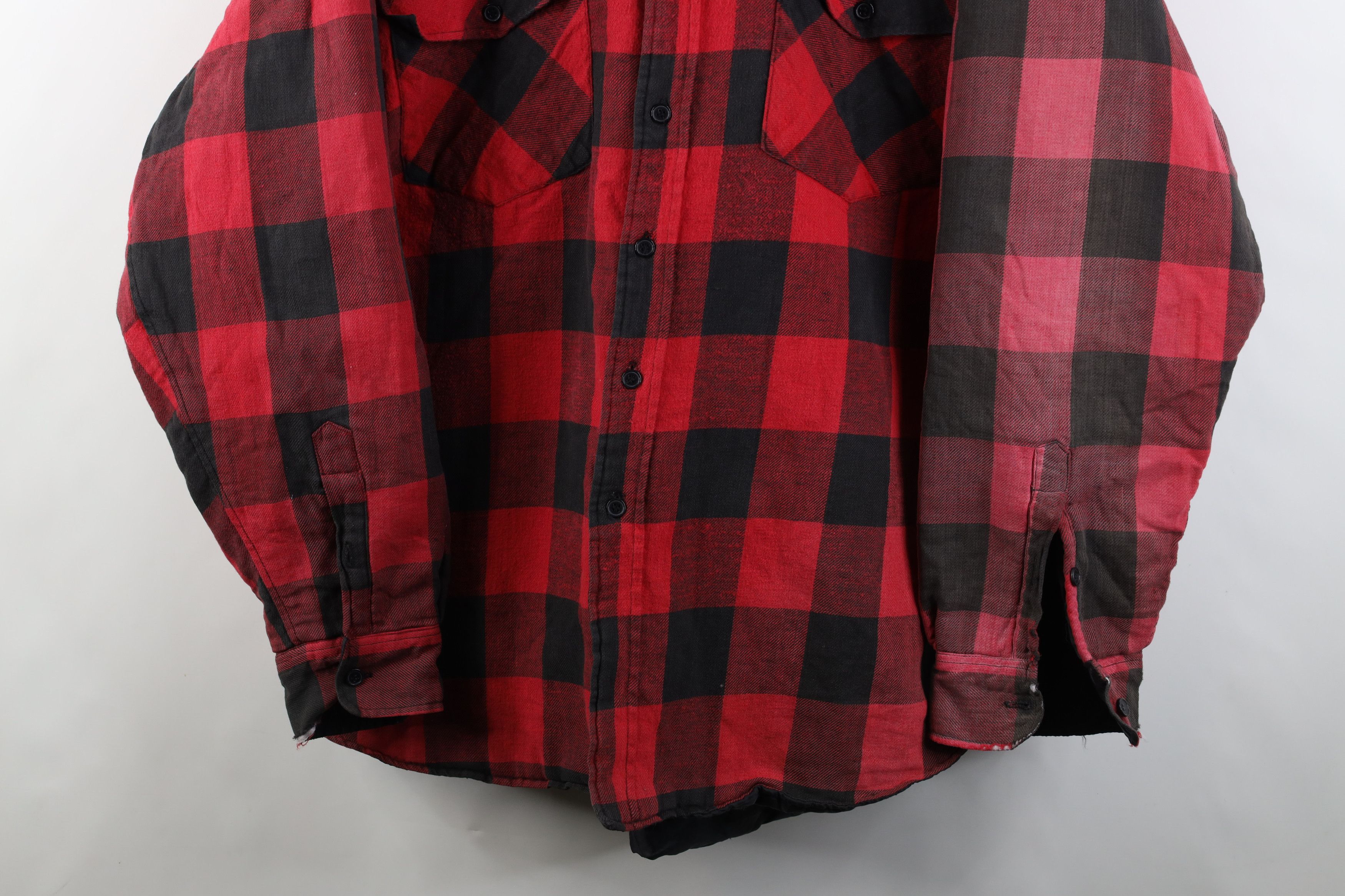 Vintage Vintage 90s Streetwear Quilted Flannel Shirt Jacket Plaid Size US XXL / EU 58 / 5 - 3 Thumbnail