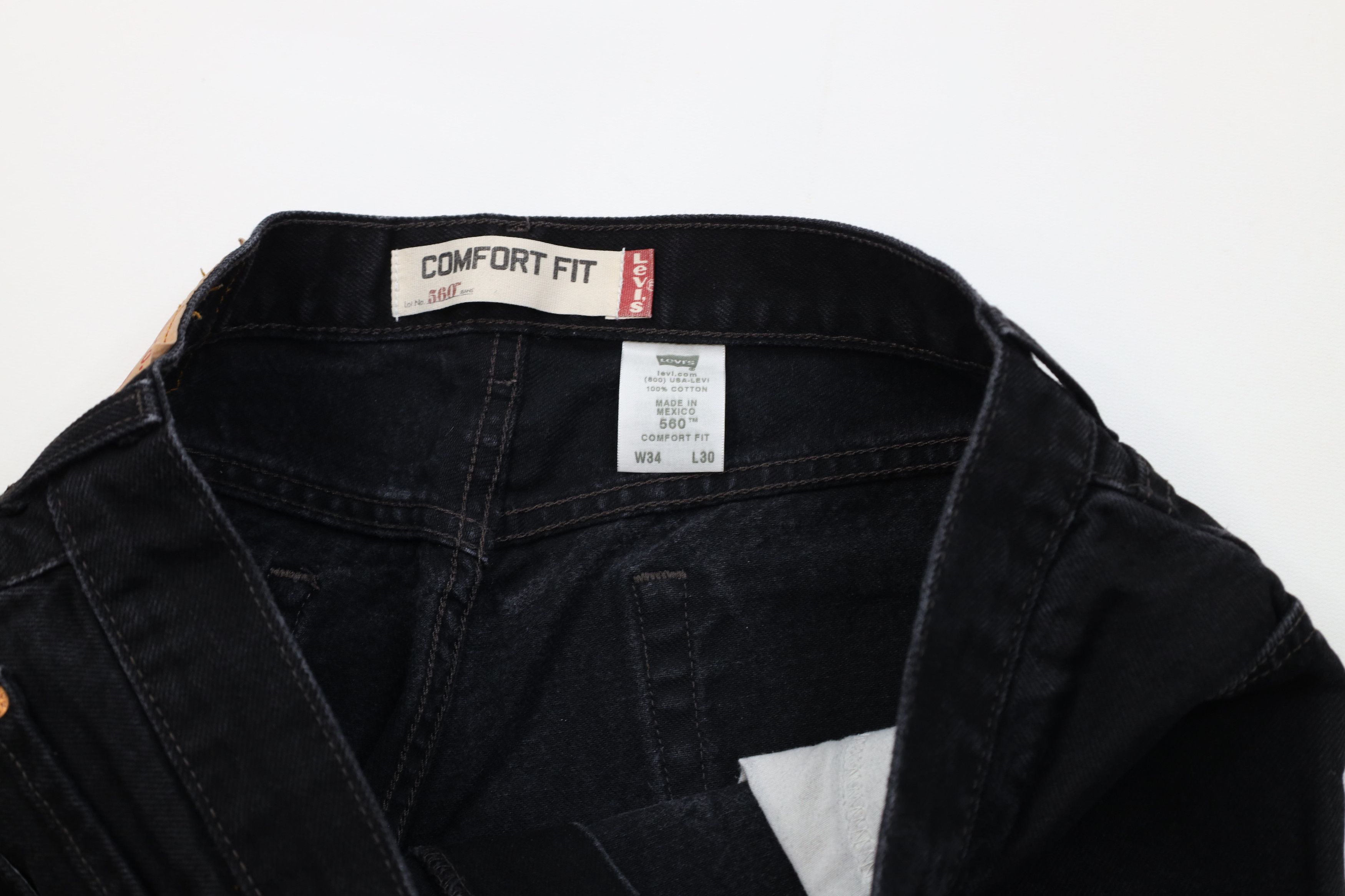 Levi's Vintage Y2K Levis 560 Comfort Relaxed Fit Denim Jeans Black Size US 34 / EU 50 - 10 Thumbnail