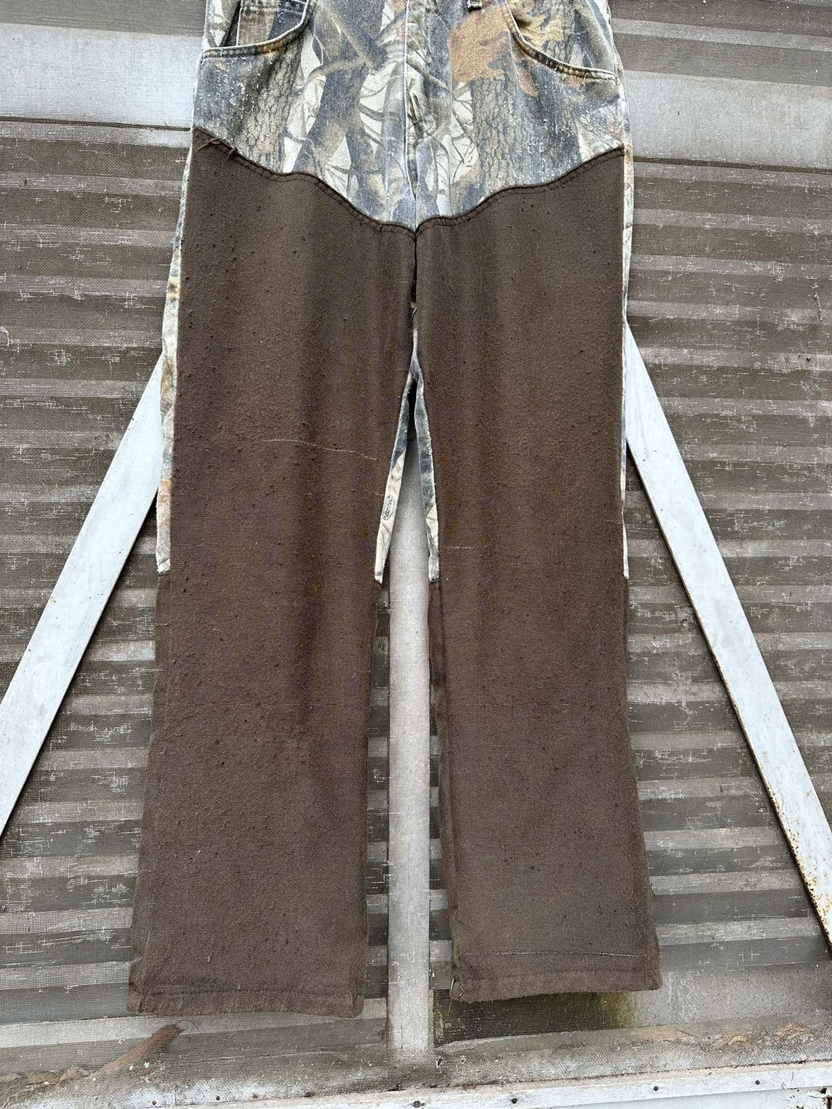 Wrangler 👹Vintage THRASHED WRANGLER PRO GEAR CAMO BAGGY JEANS Size US 31 - 7 Thumbnail