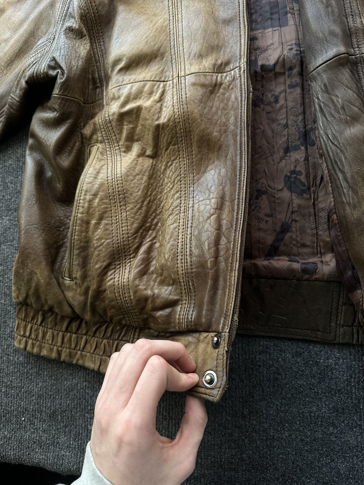 Other 🚨VNTG LEATHER JACKET AVANT GARDE ASYMMETRICAL BROWN MOTO Size US M / EU 48-50 / 2 - 11 Thumbnail