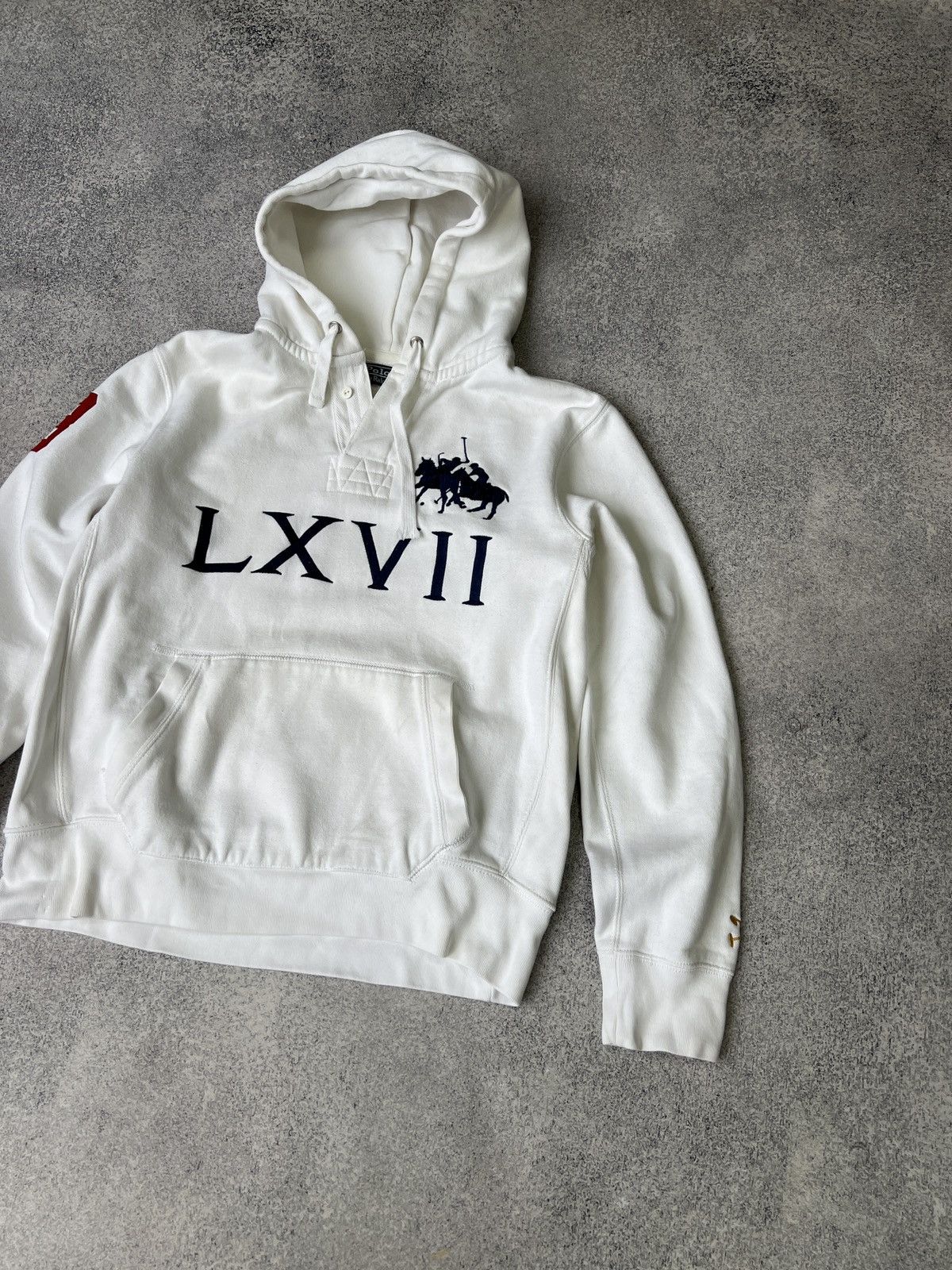 Polo Ralph Lauren × Vintage Vintage Polo Ralph Lauren PRL White Women’s Hoodie 3LXVII Size L / US 10 / IT 46 - 2 Thumbnail