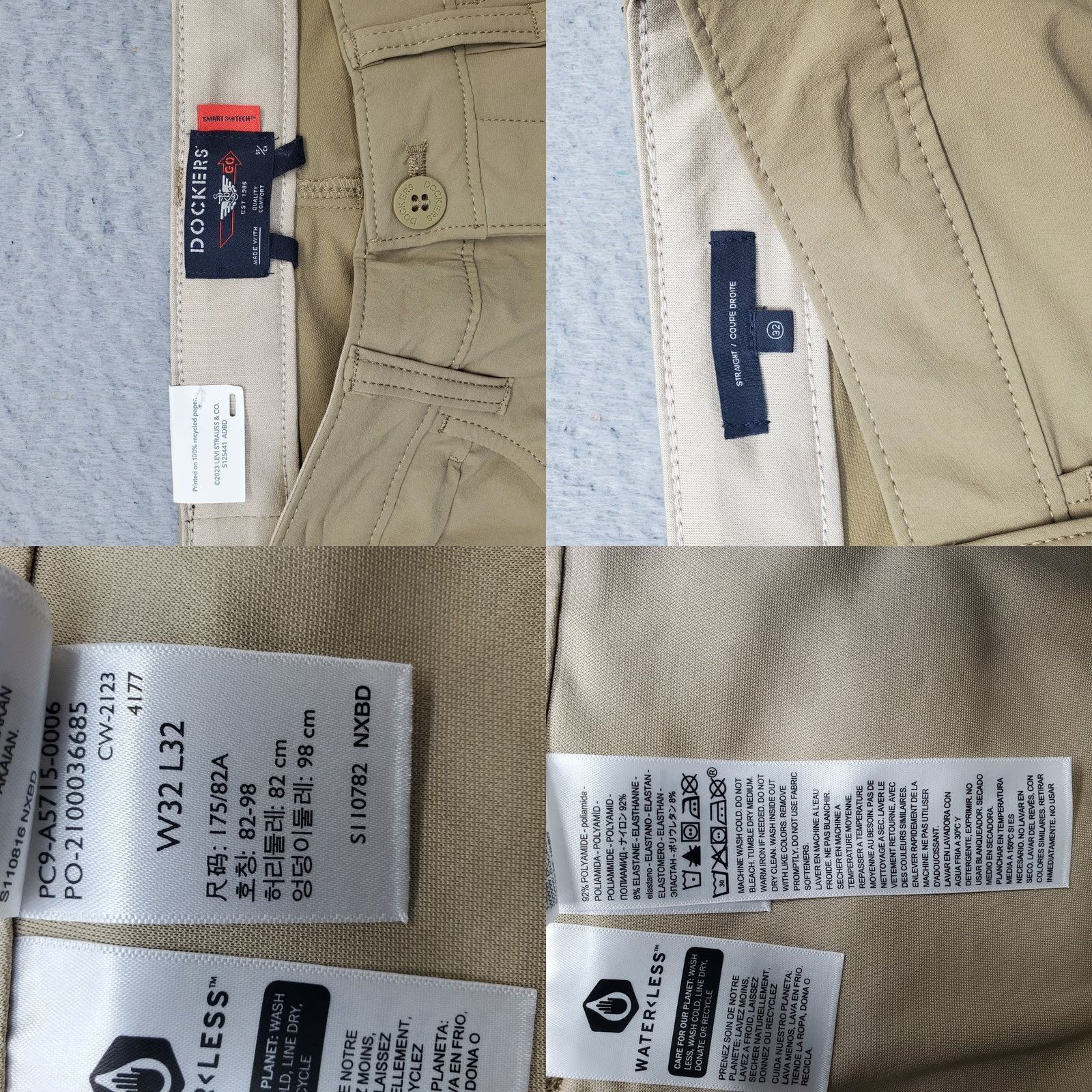 Dockers DOCKERS Mens Pants Hiking Tan 32x32 Straight Regular Pockets Outdoor Denim Style Chino Clothing Mens Size 32 Size US 32 / EU 48 - 8 Thumbnail