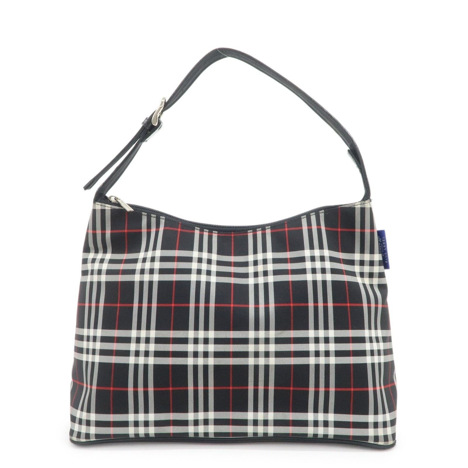 Burberry Burberry Blue Label Nova Plaid Nylon Shoulder Bag Black Size ONE SIZE - 1 Thumbnail